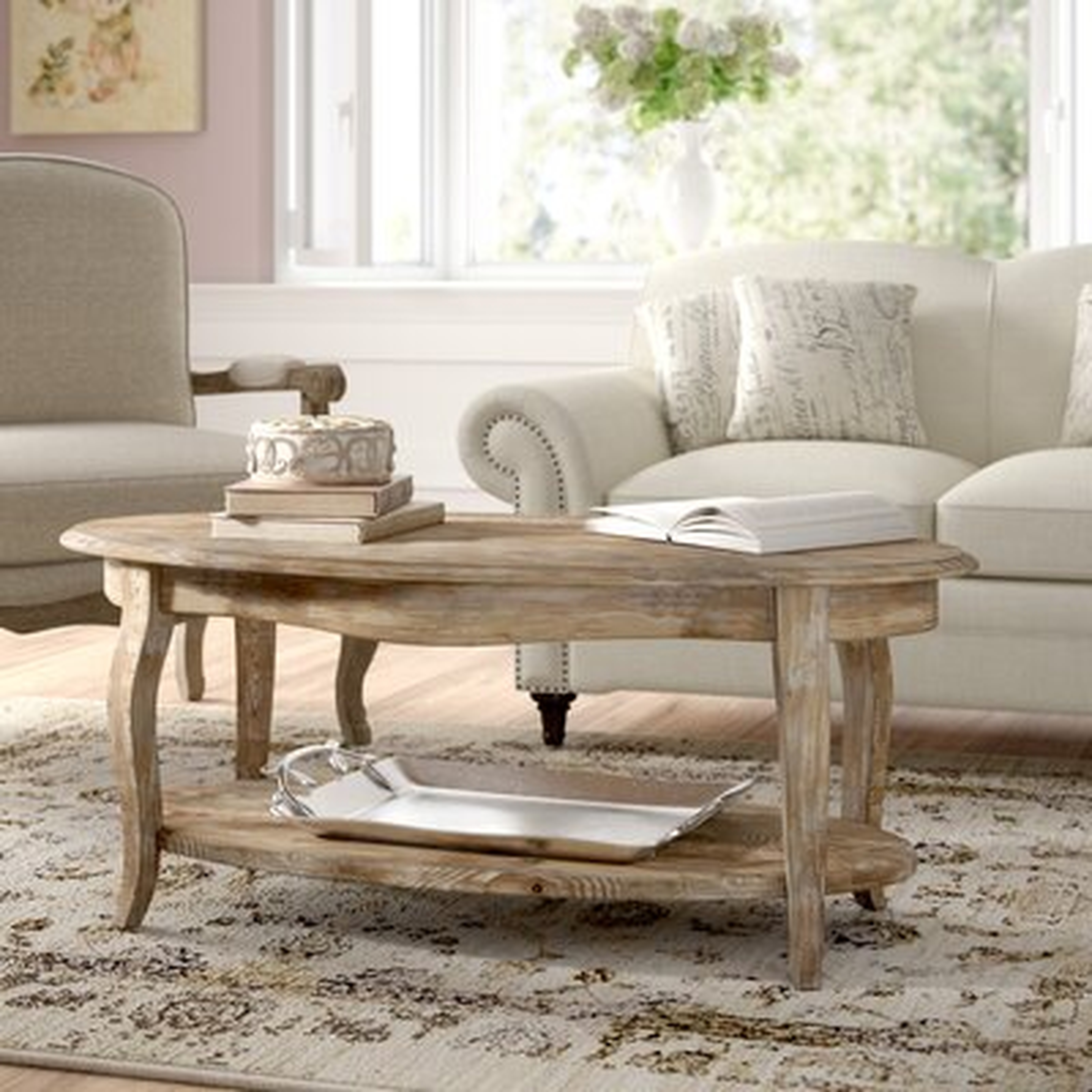 Francoise Solid Wood Coffee Table with Storage - Wayfair