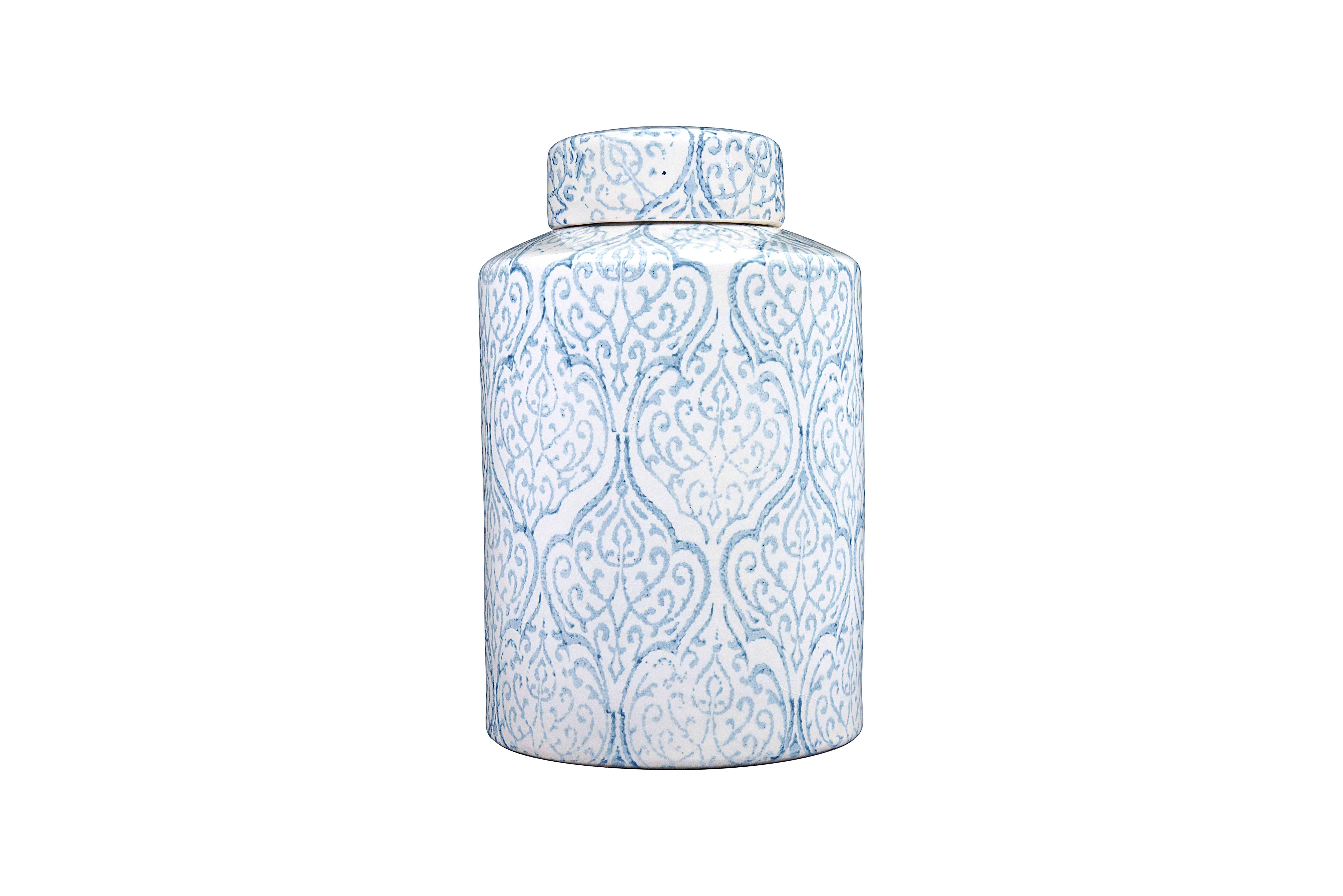 Blue & White Decorative Ginger Jar with Lid - Nomad Home