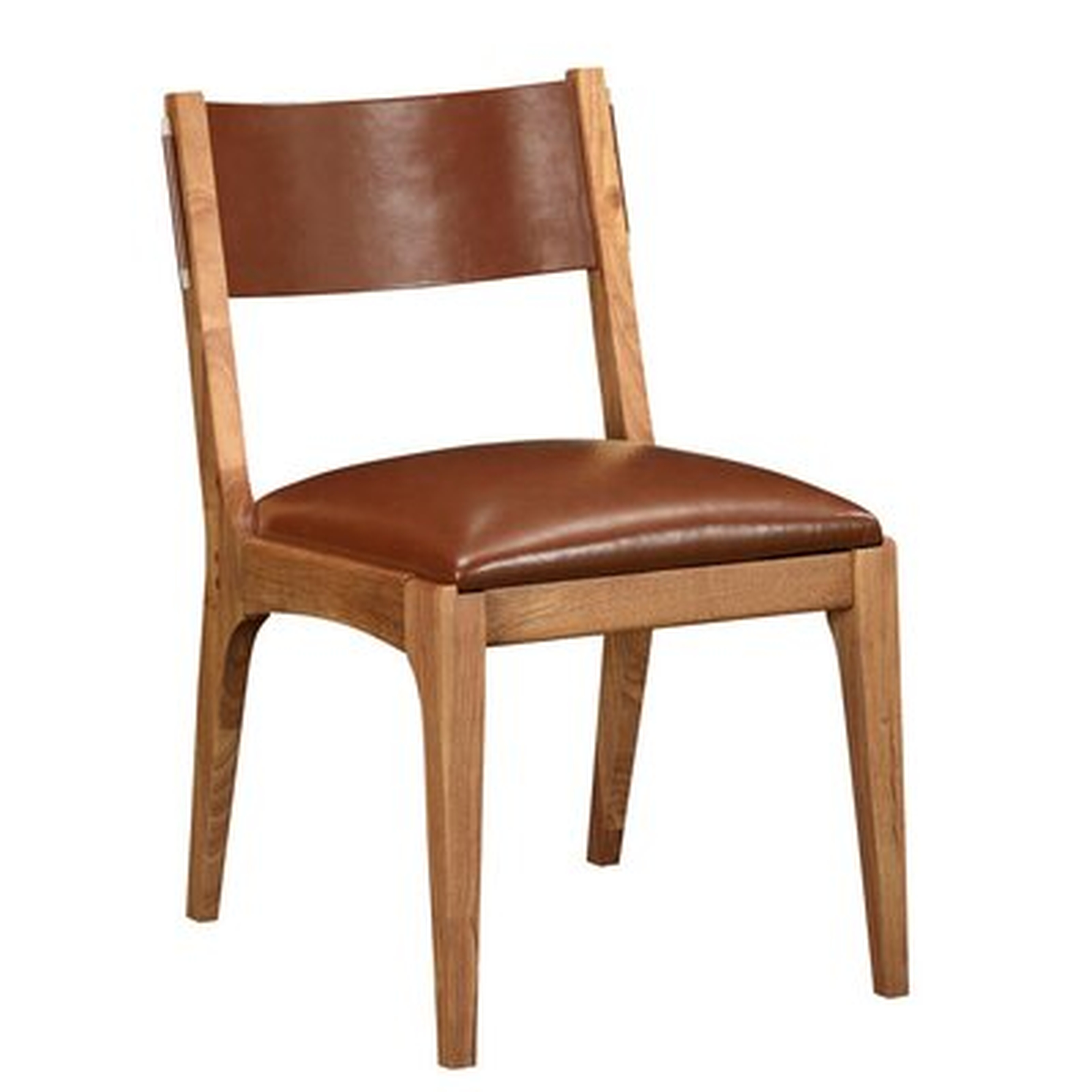 Bobby Berk Leather Slat Back Side Chair in Brown (Set of 2) - Wayfair
