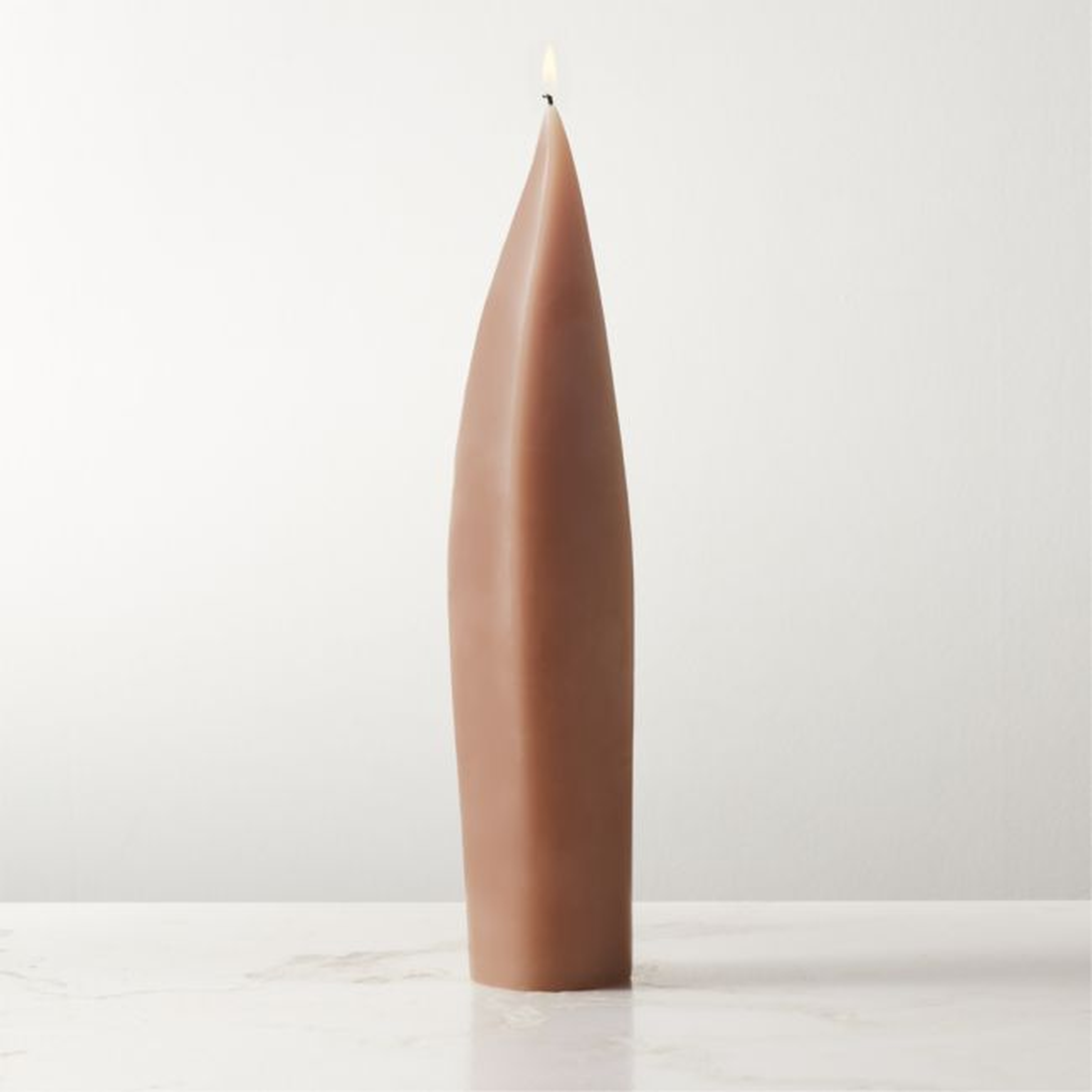 Light Brown Curved Pillar Candle 12" - CB2
