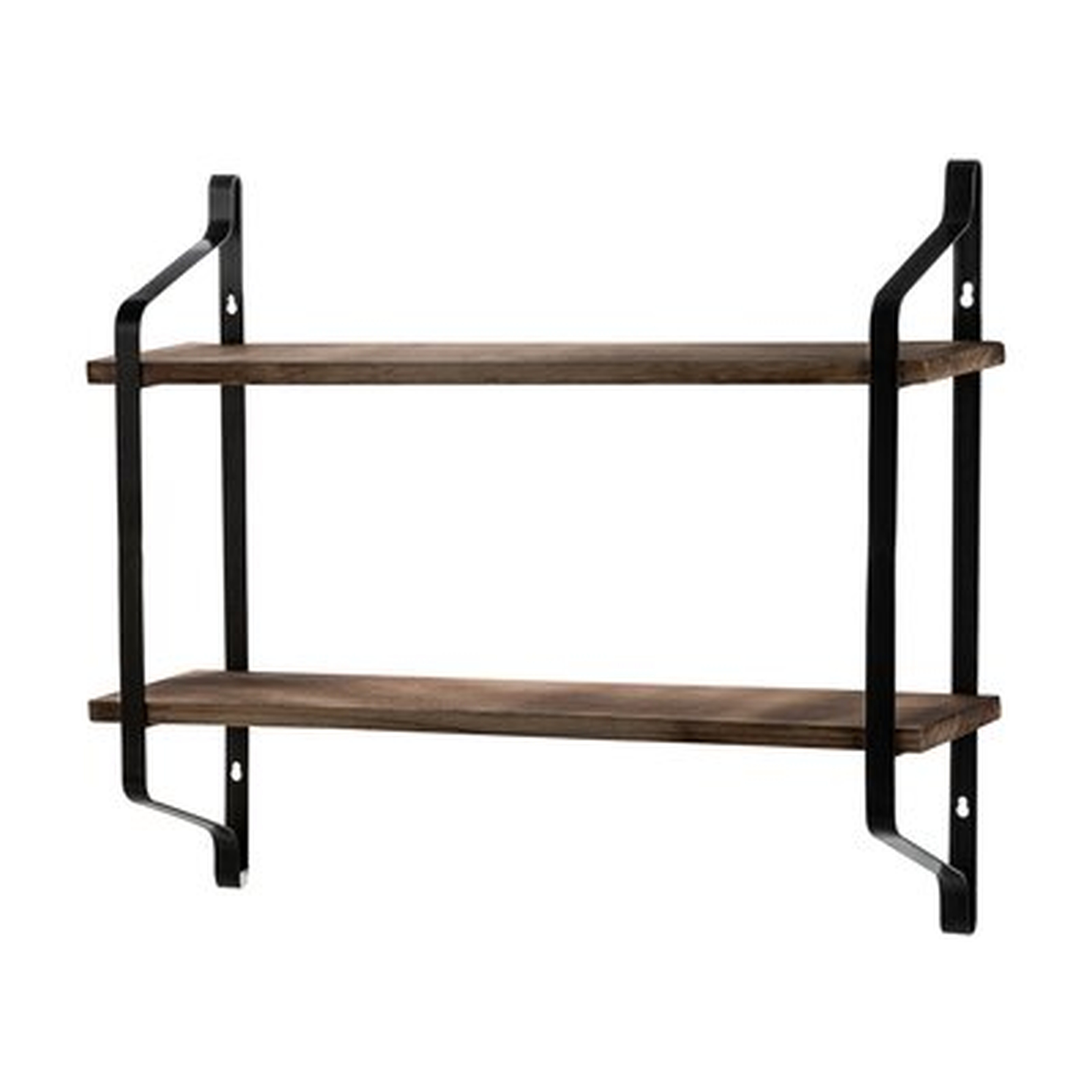 2 Tiers Floating Shelves Wall Mounted Industrial Wall Shelves For Living Room Bedroom Kitchen Entryway Wood Storage Shelf - Wayfair