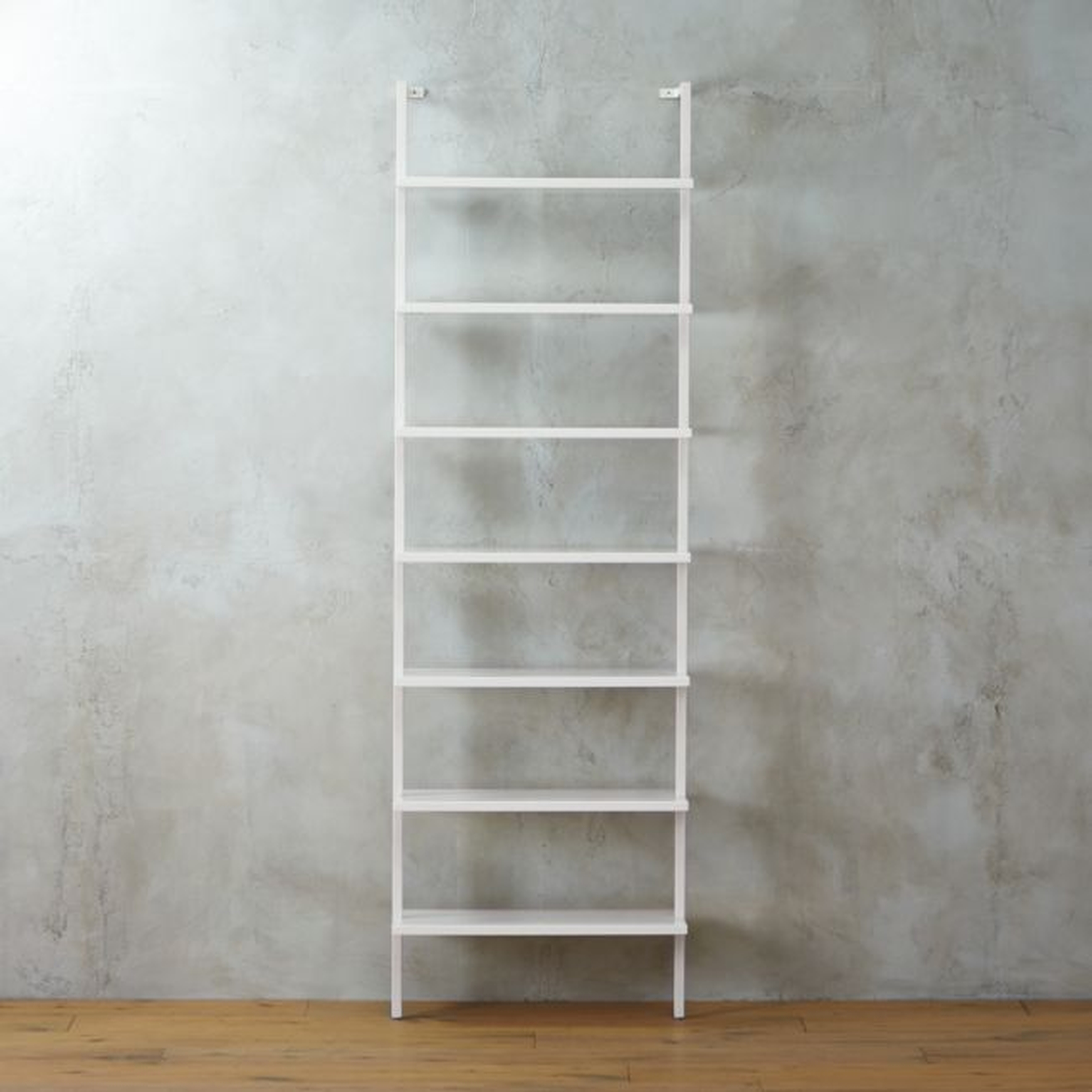 Stairway 96" White Metal Wall Mount Bookcase - CB2