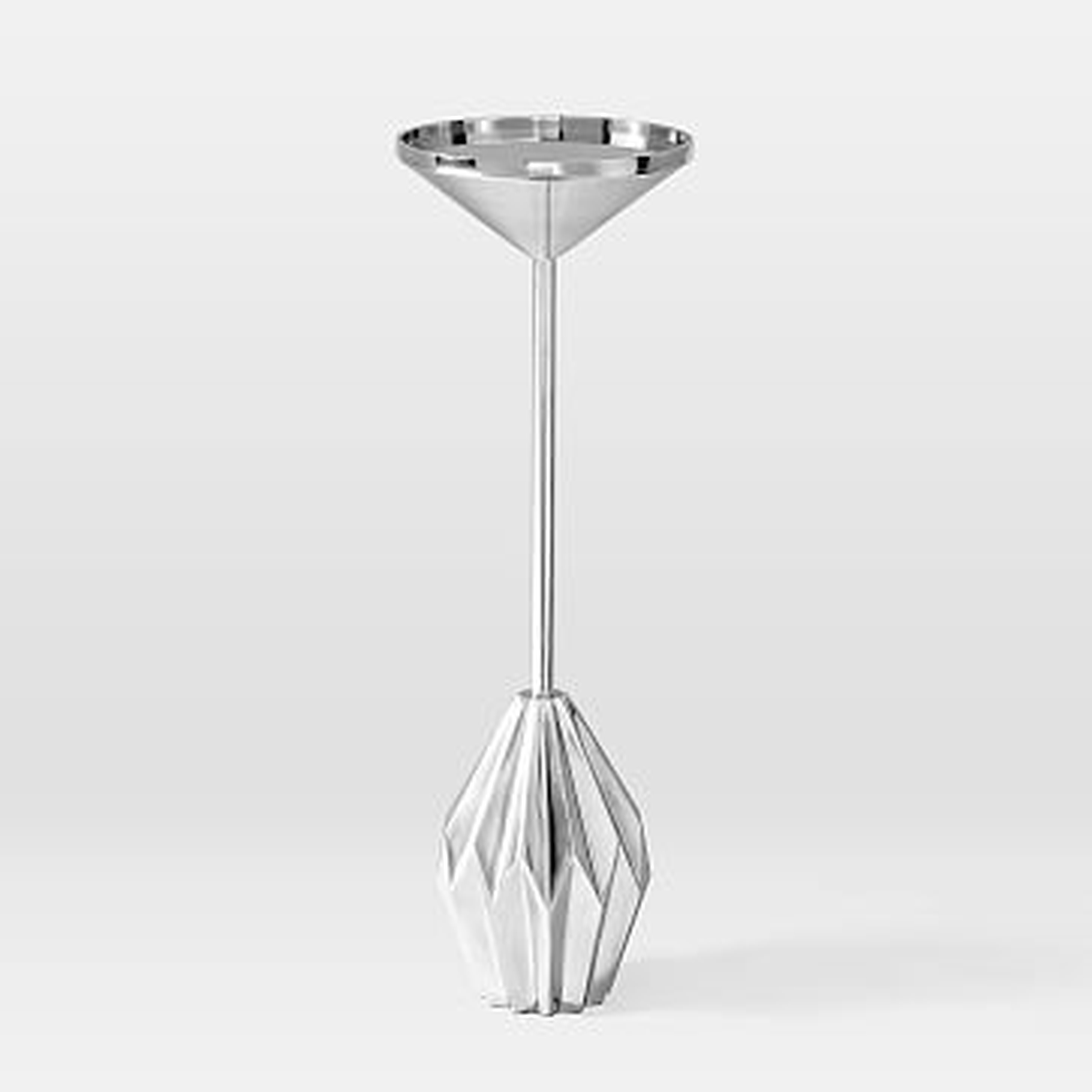 Faceted Drink Table, Silver - West Elm