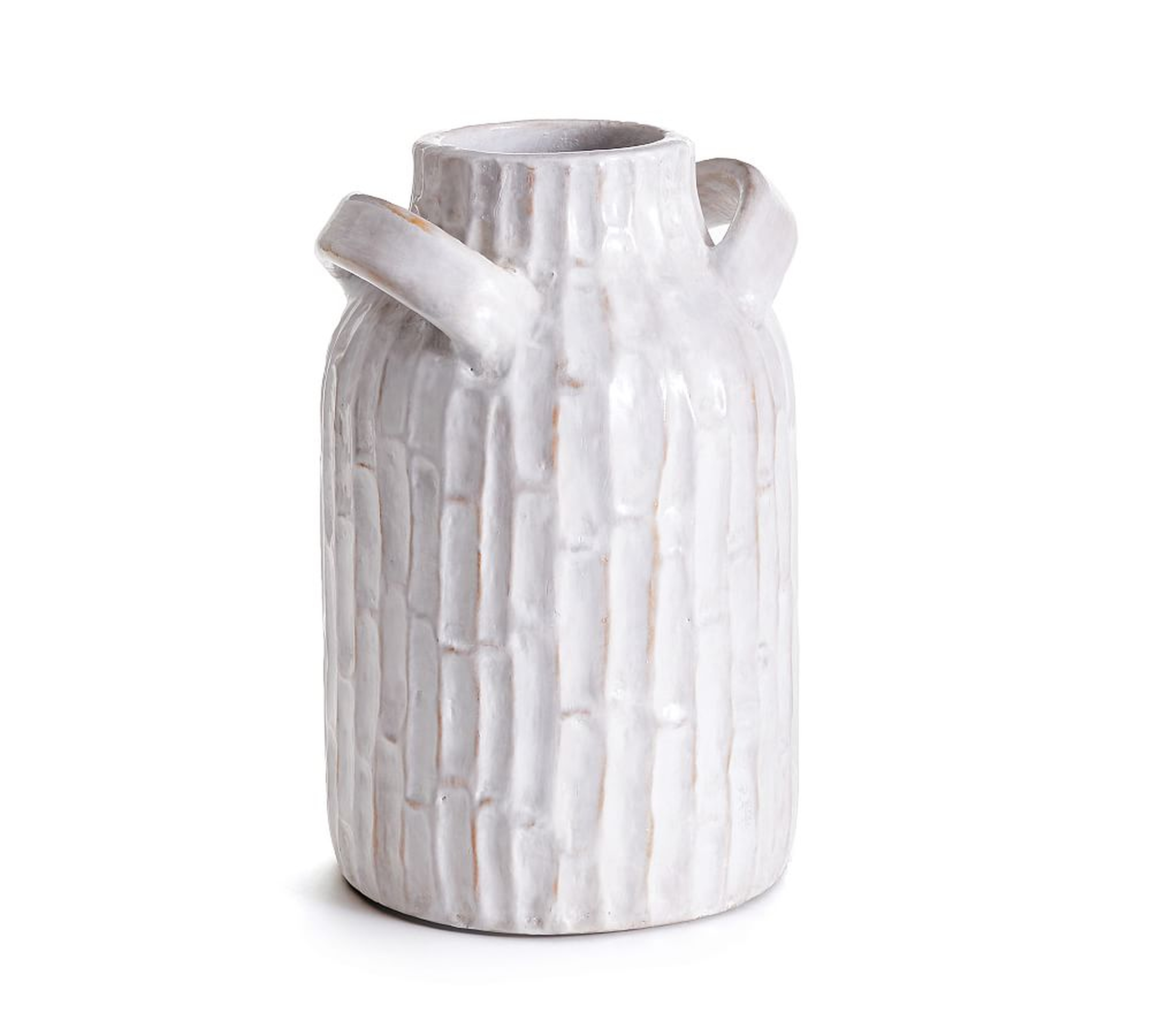 Vivian Terra Cotta Vase, White, 12"H - Pottery Barn