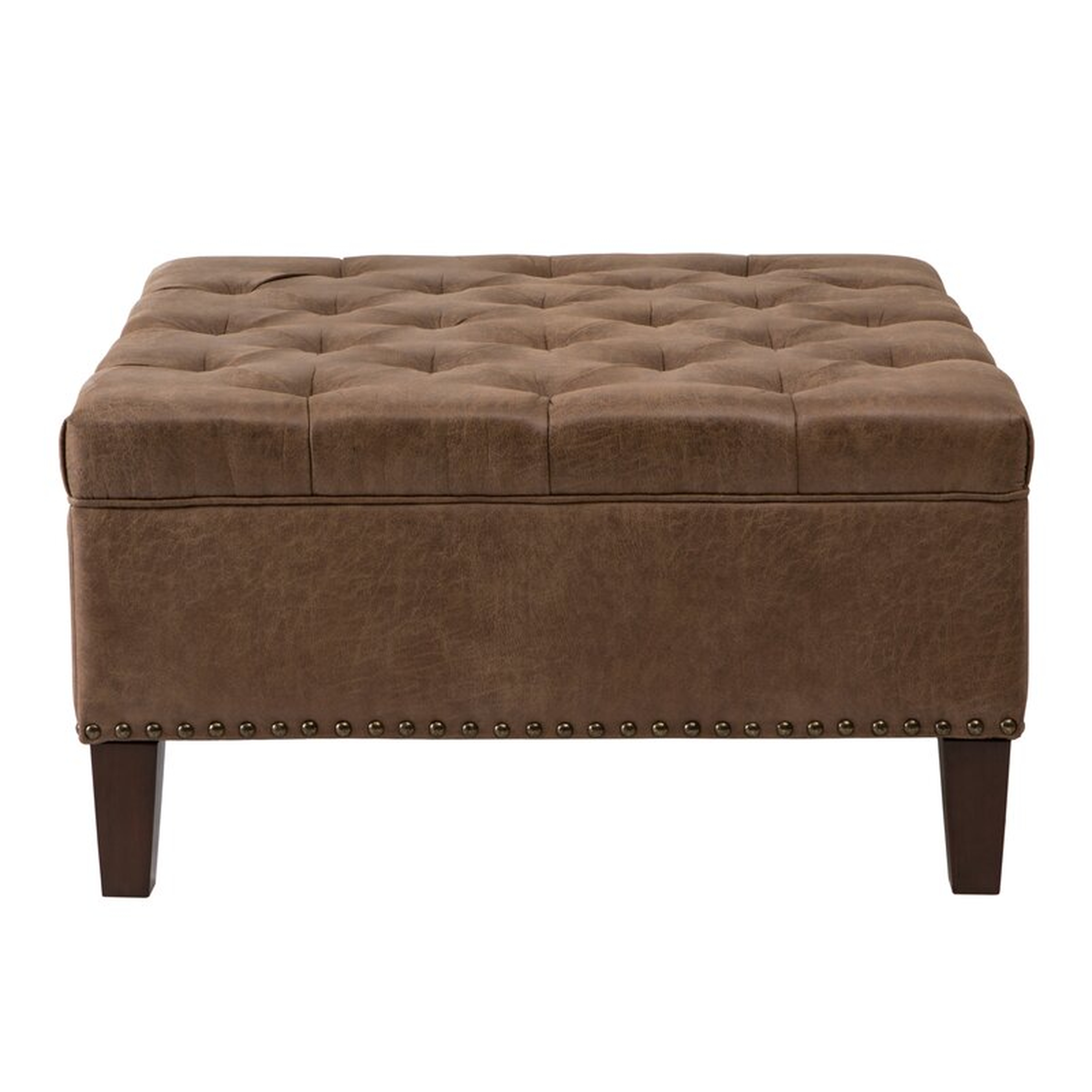 Sigler 35.5'' Wide Faux Leather Tufted Square Cocktail Ottoman - Wayfair