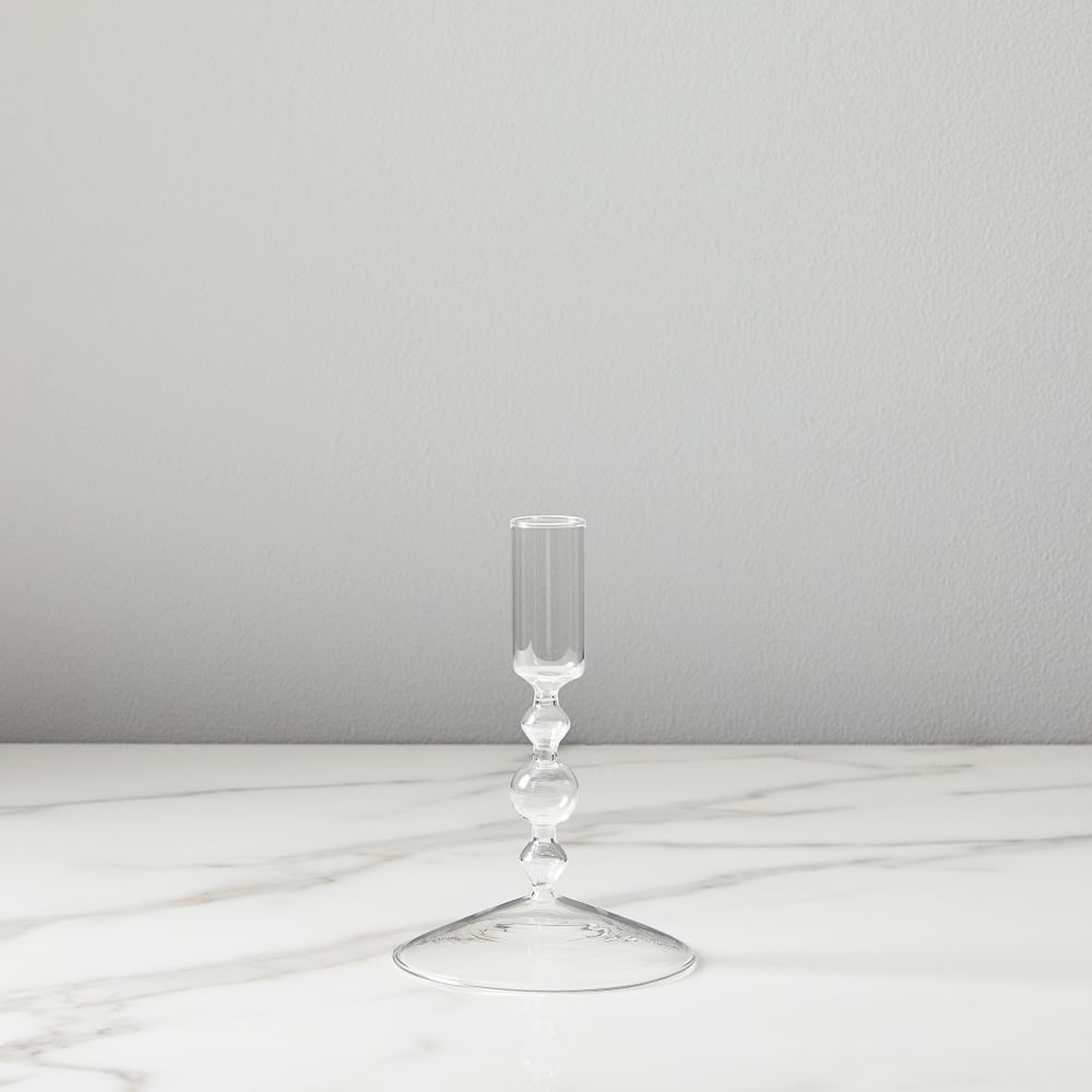 Paradiso Glass Taper Holder, Clear, Small, Individual - West Elm