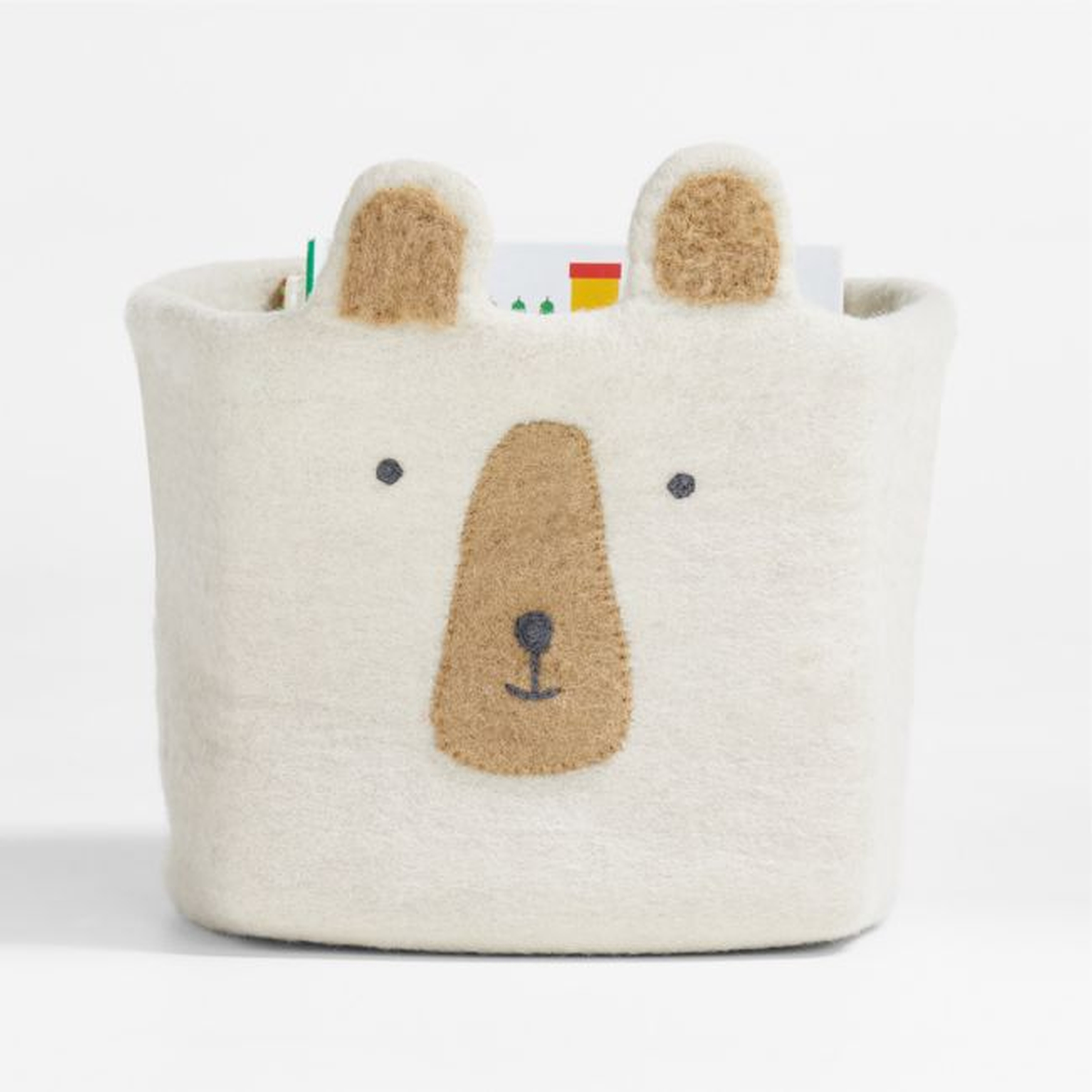 Bear Felt Shelf Storage Bin - Crate & Kids