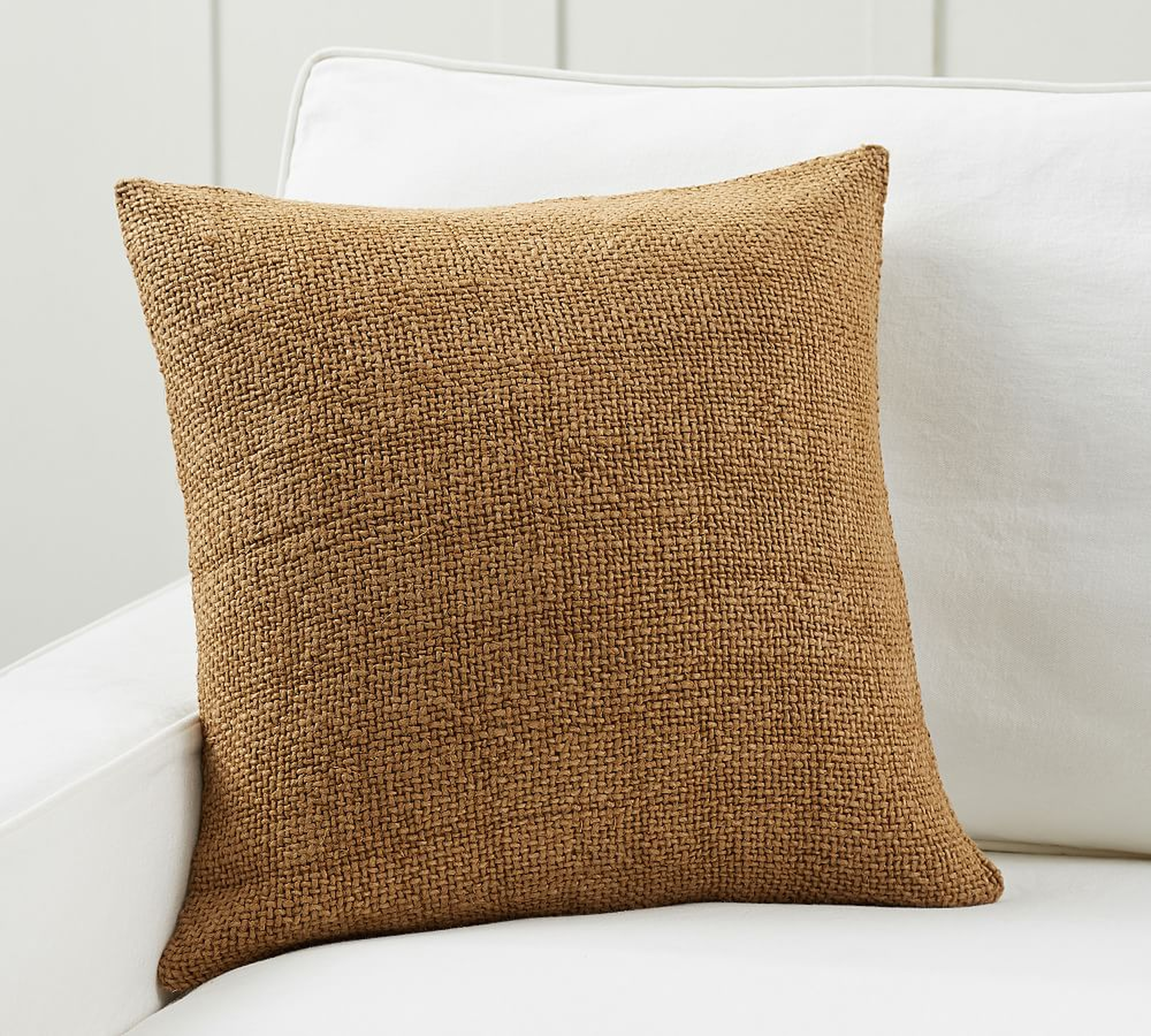 Faye Linen Textured Pillow Cover, 20", Tobacco - Pottery Barn