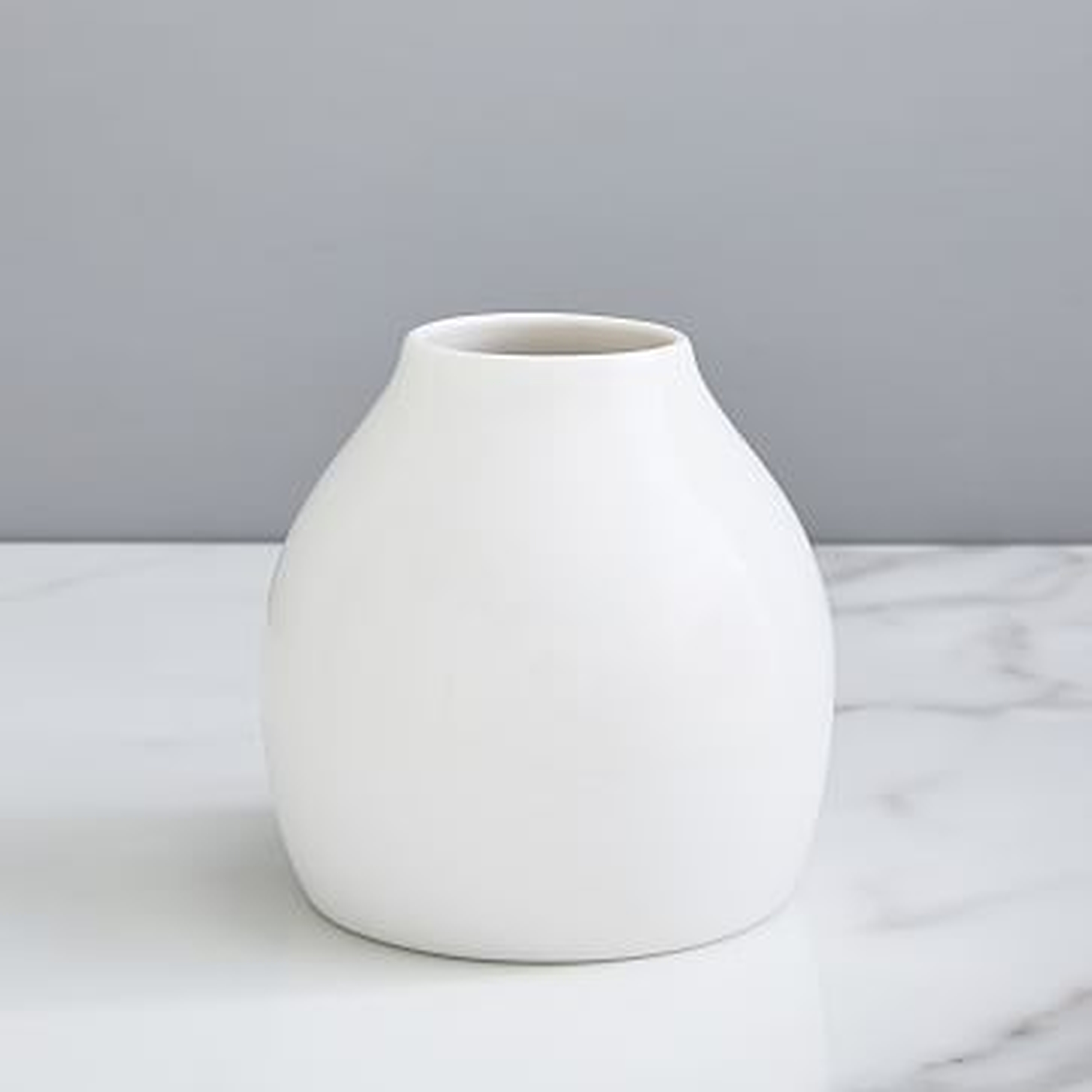 Bright Ceramicist Vase, Bud, White - West Elm
