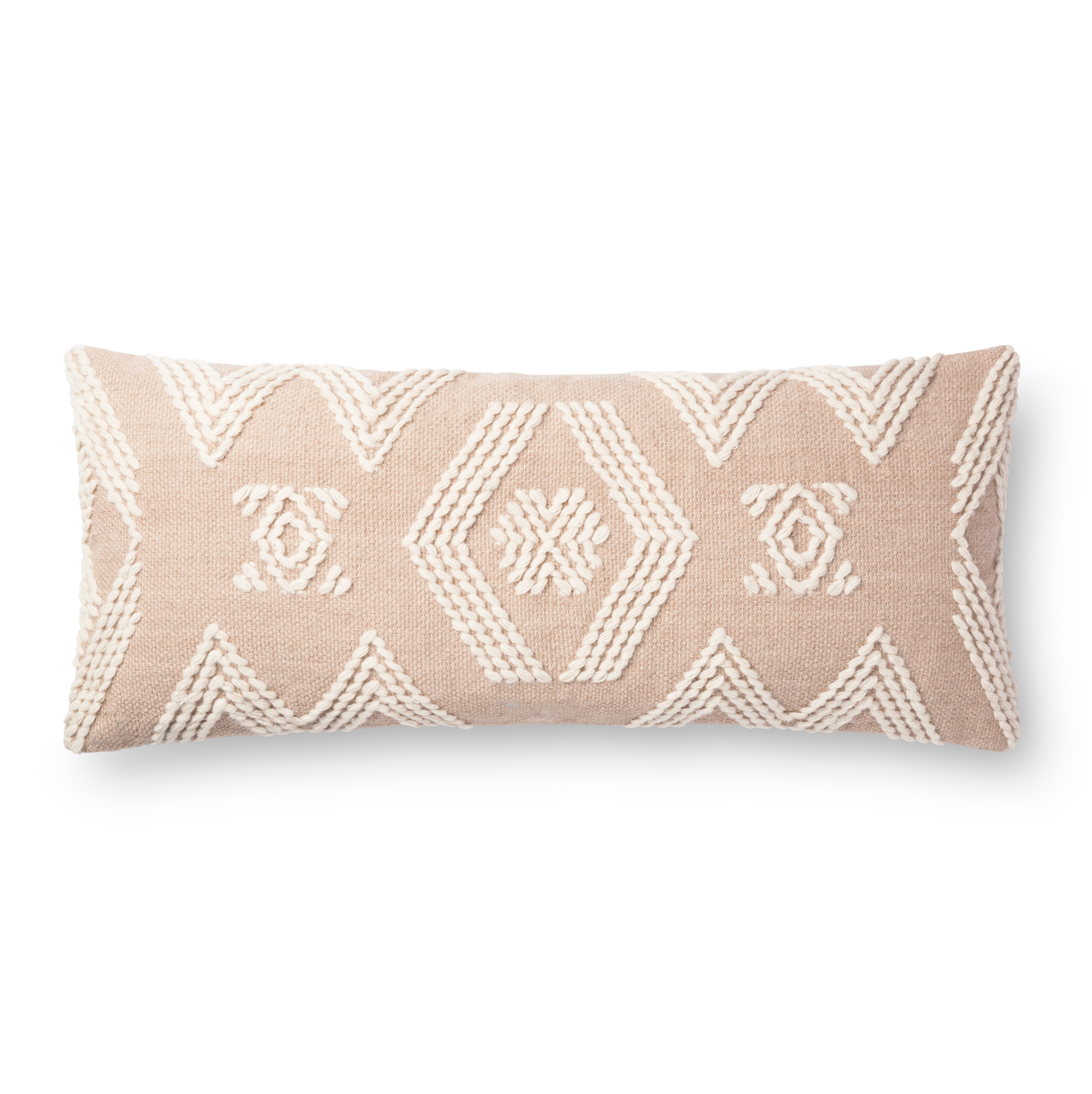 PILLOWS P1105 SAND / IVORY 13" x 35" Cover w/Poly - Magnolia Home by Joana Gaines Crafted by Loloi Rugs