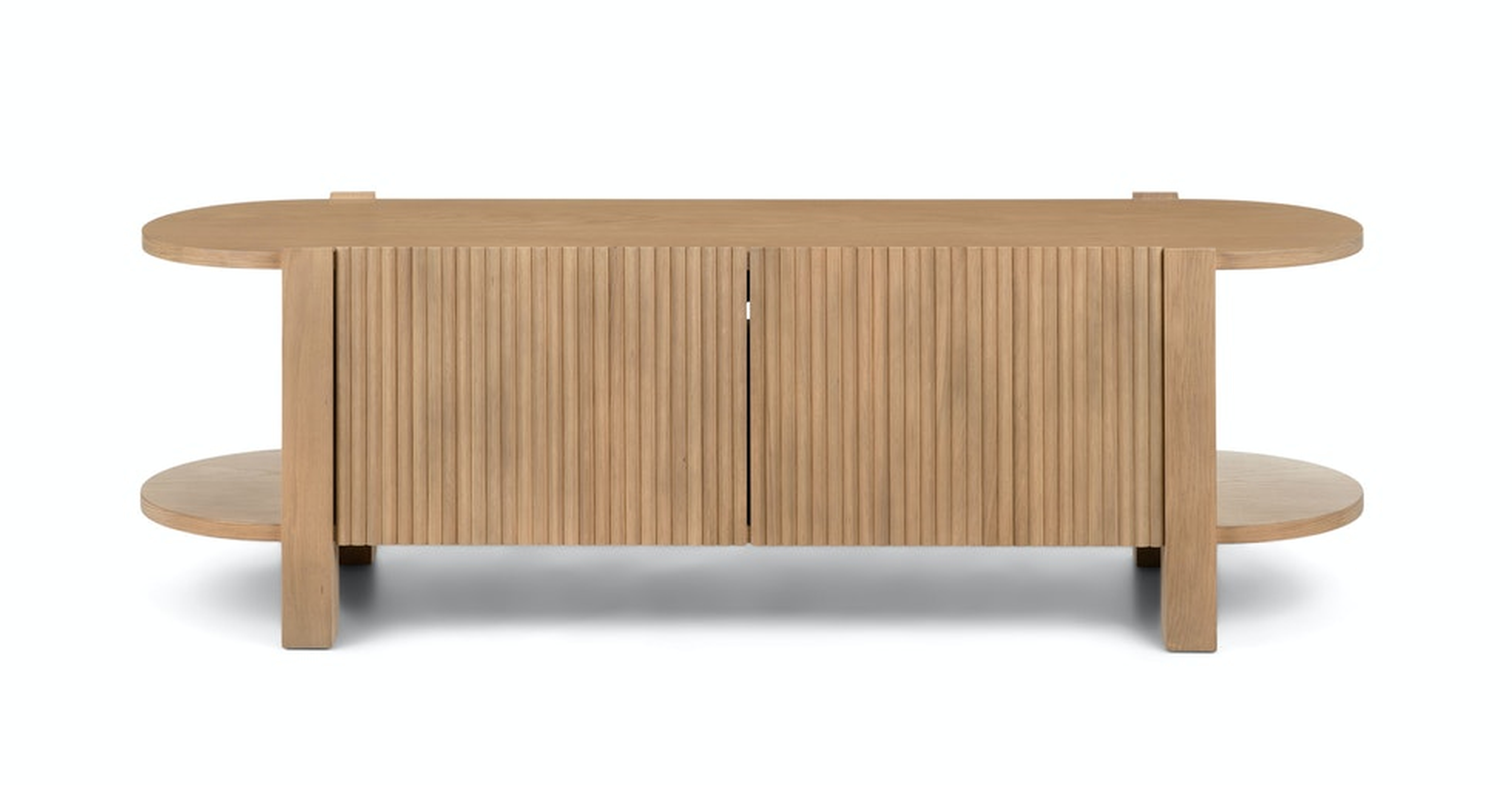 Fortra 62.5" Low Media Unit - White Oak - Article