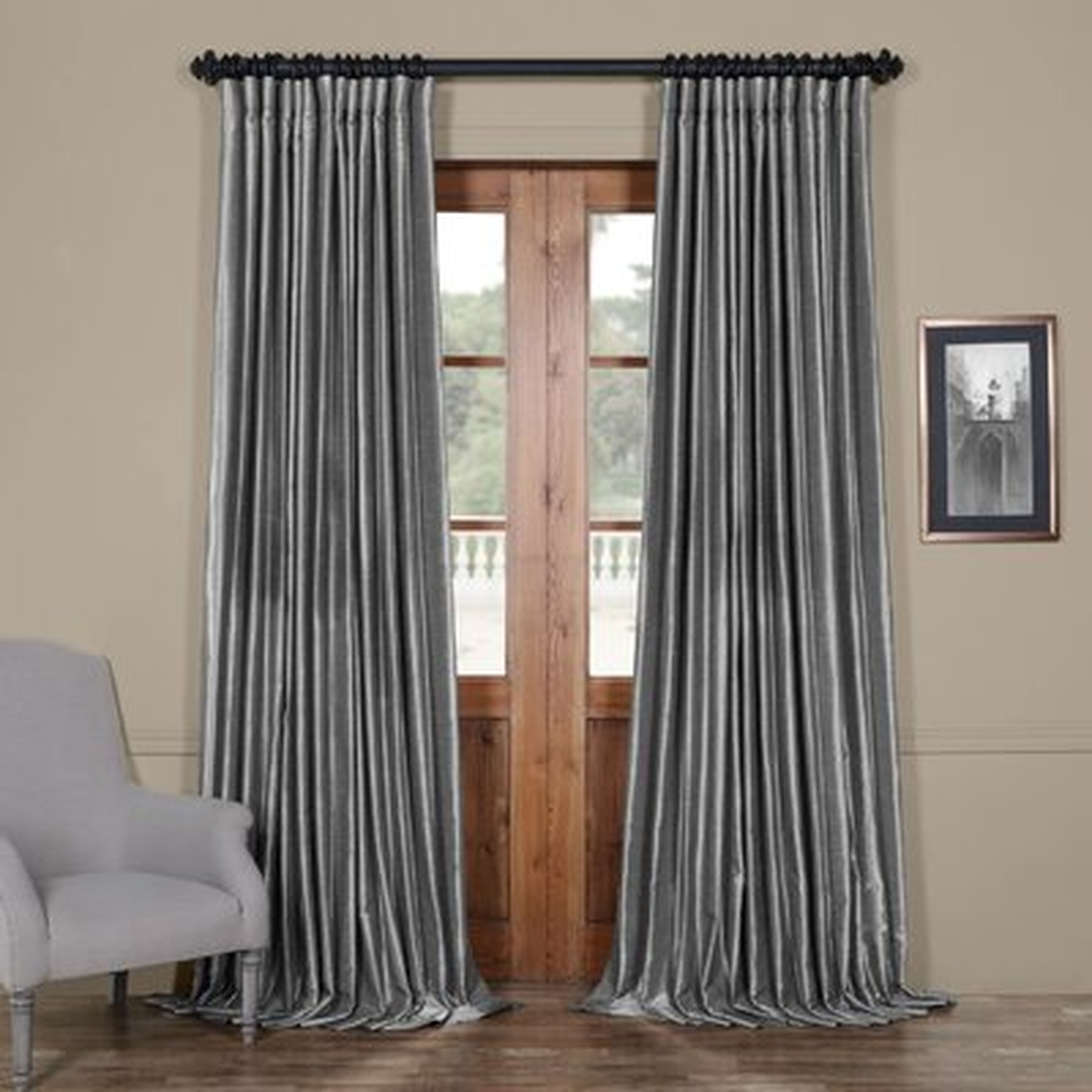 Ludewig Wide Solid Blackout Thermal Rod Pocket Single Curtain Panel - Birch Lane