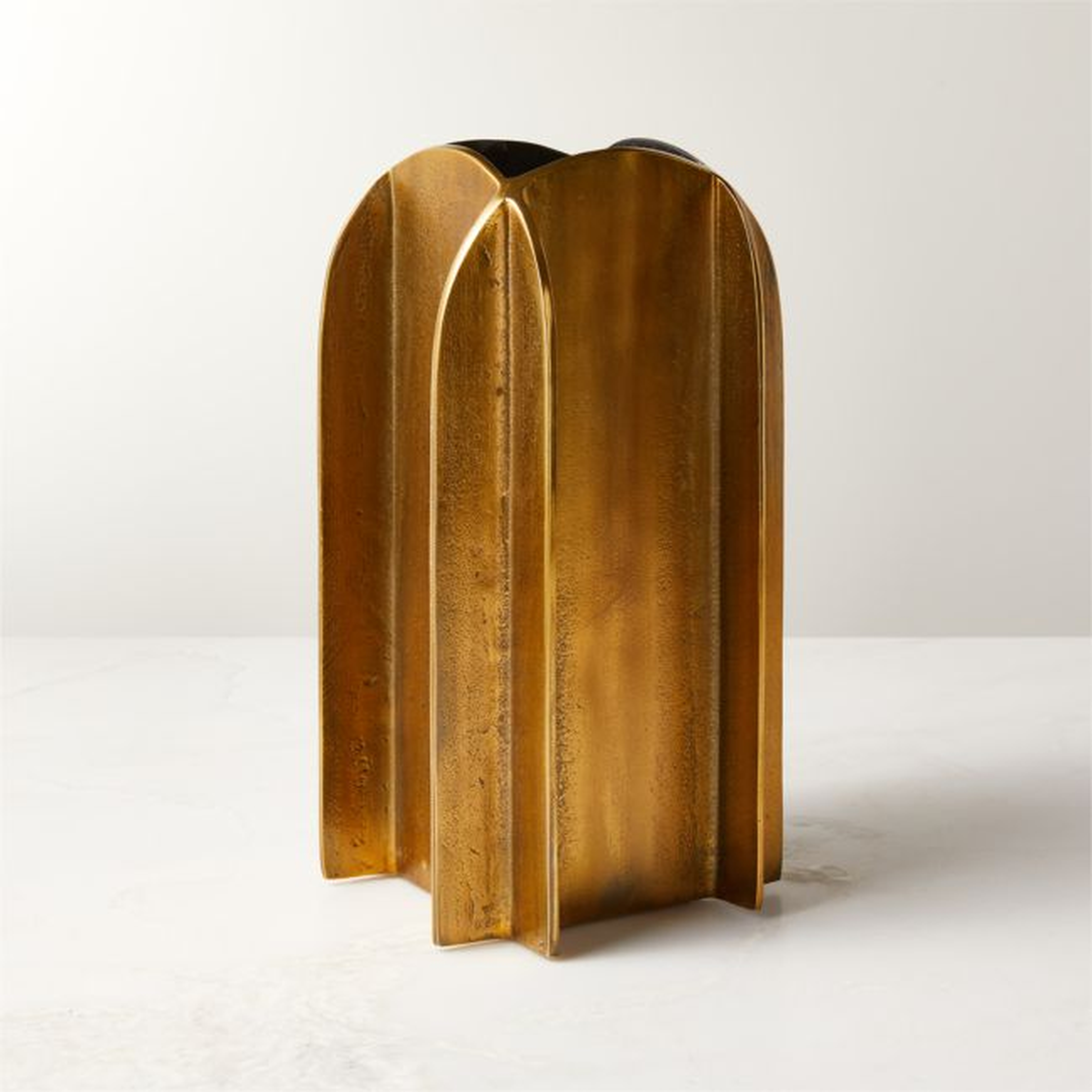 Hinge Bronze Cast Aluminum Vase - CB2