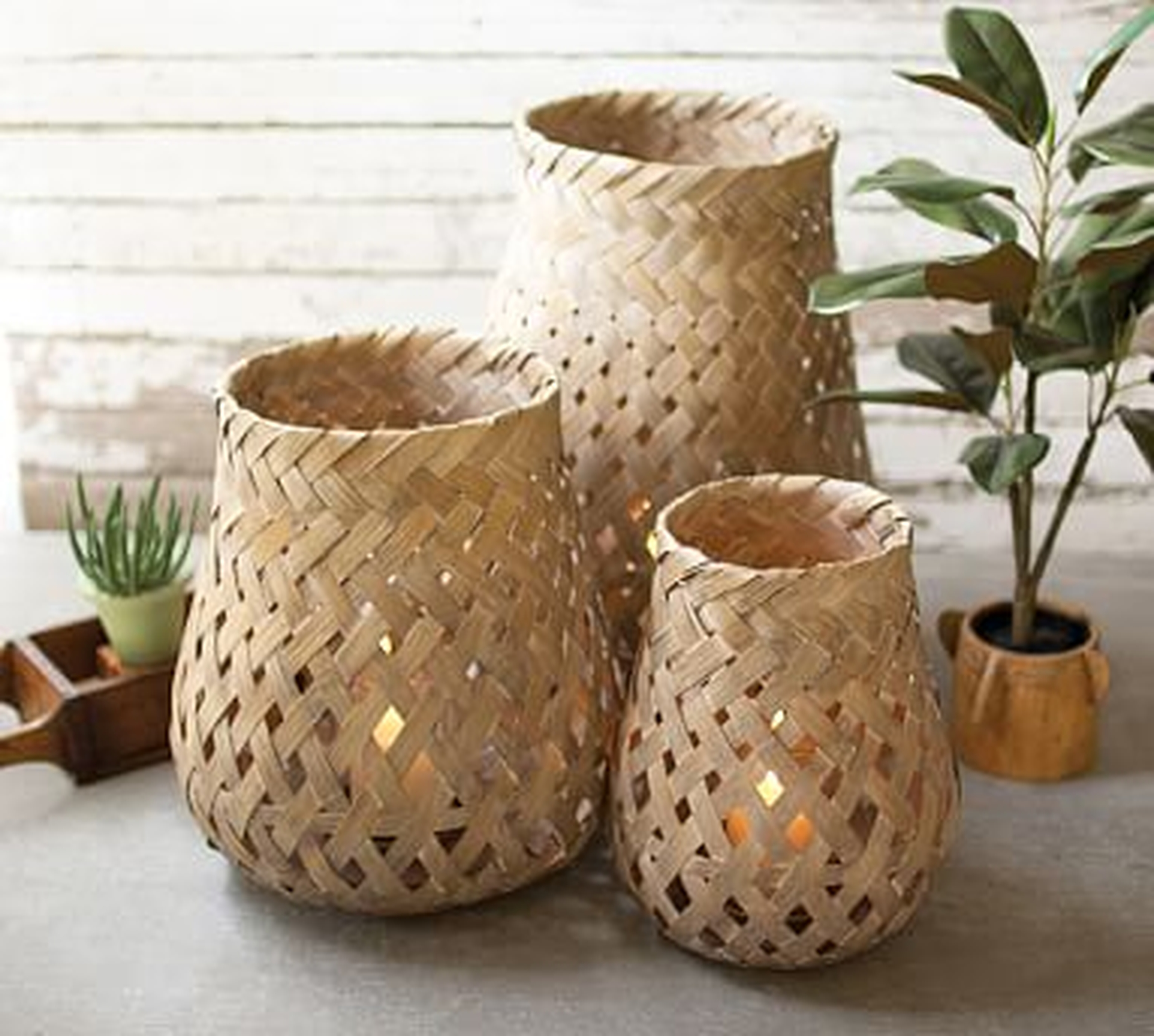 Bamboo Lanterns, Set of 3 - Pottery Barn