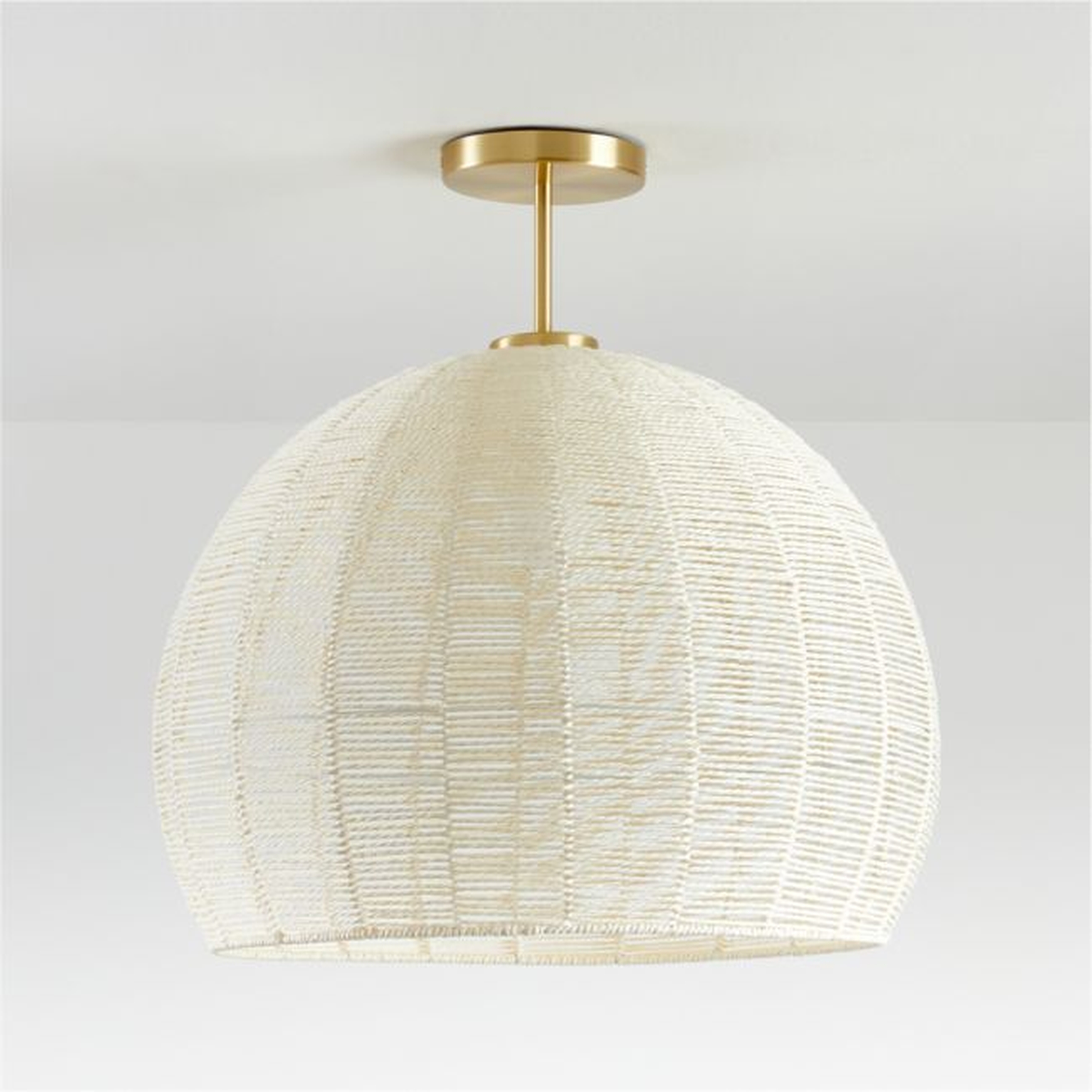 Cream Woven Rope Flush Mount Light - Crate and Barrel