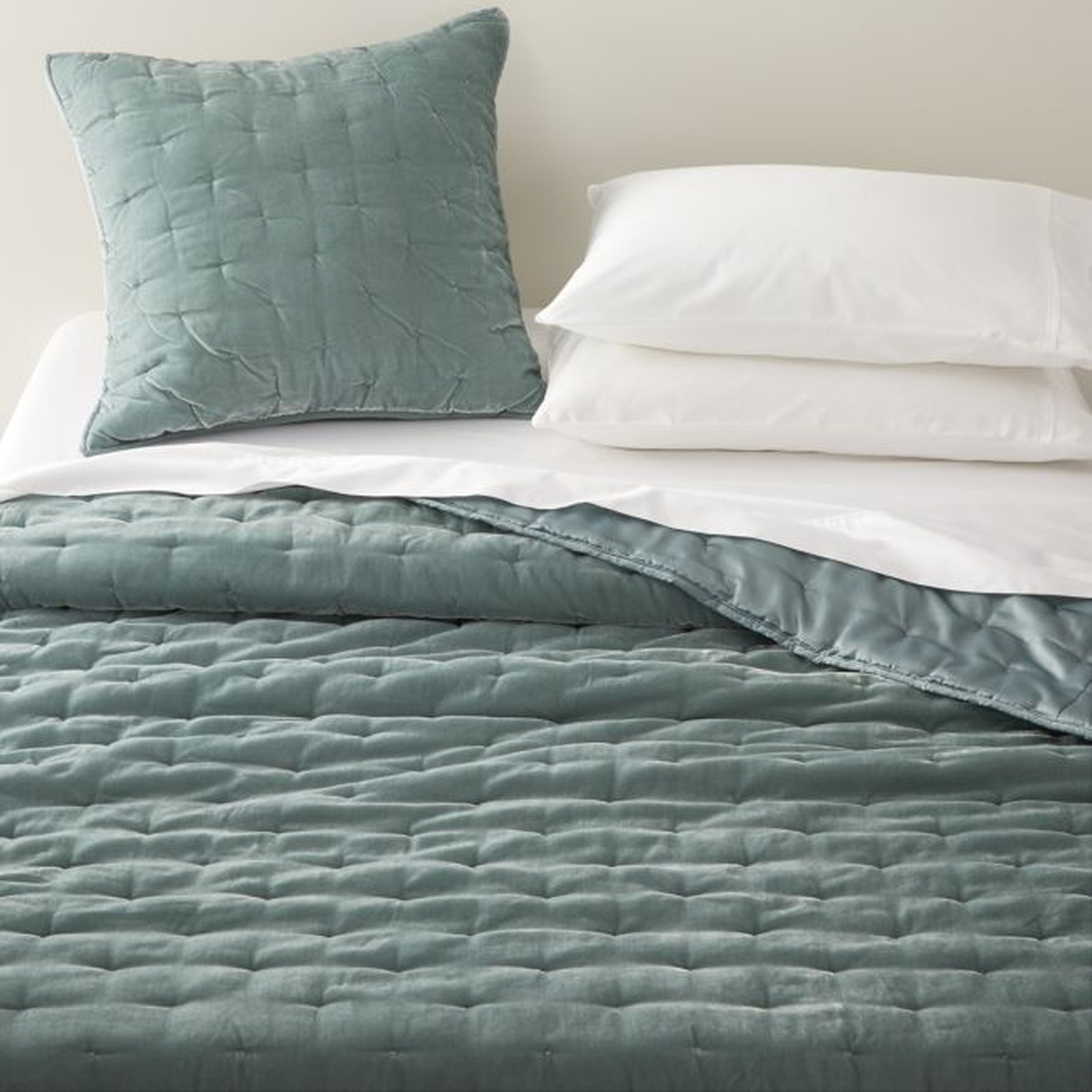 Audra Lead Velvet King Quilt - Crate and Barrel