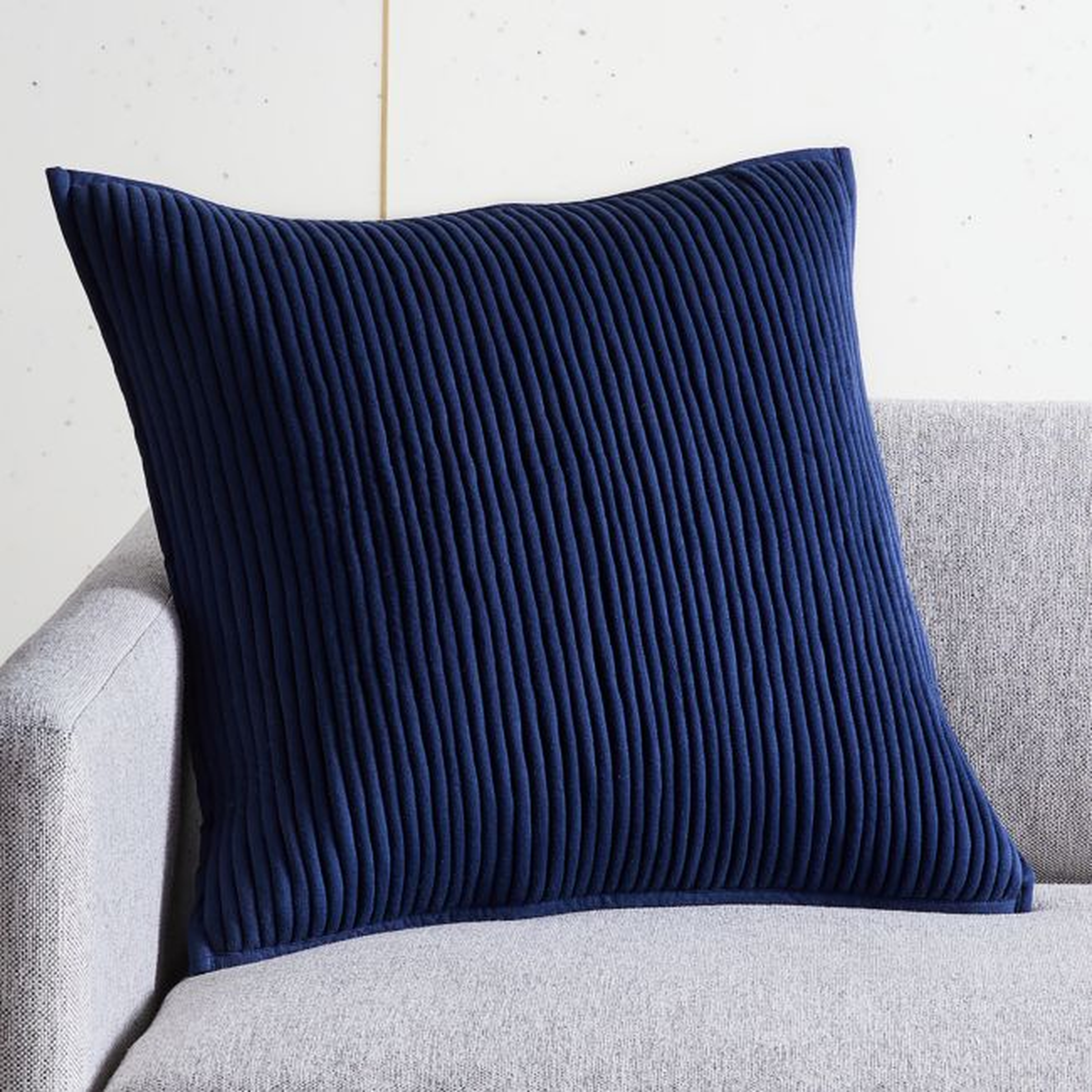 Sequence Navy Throw Pillow with Down-Alternative Insert 20" - CB2