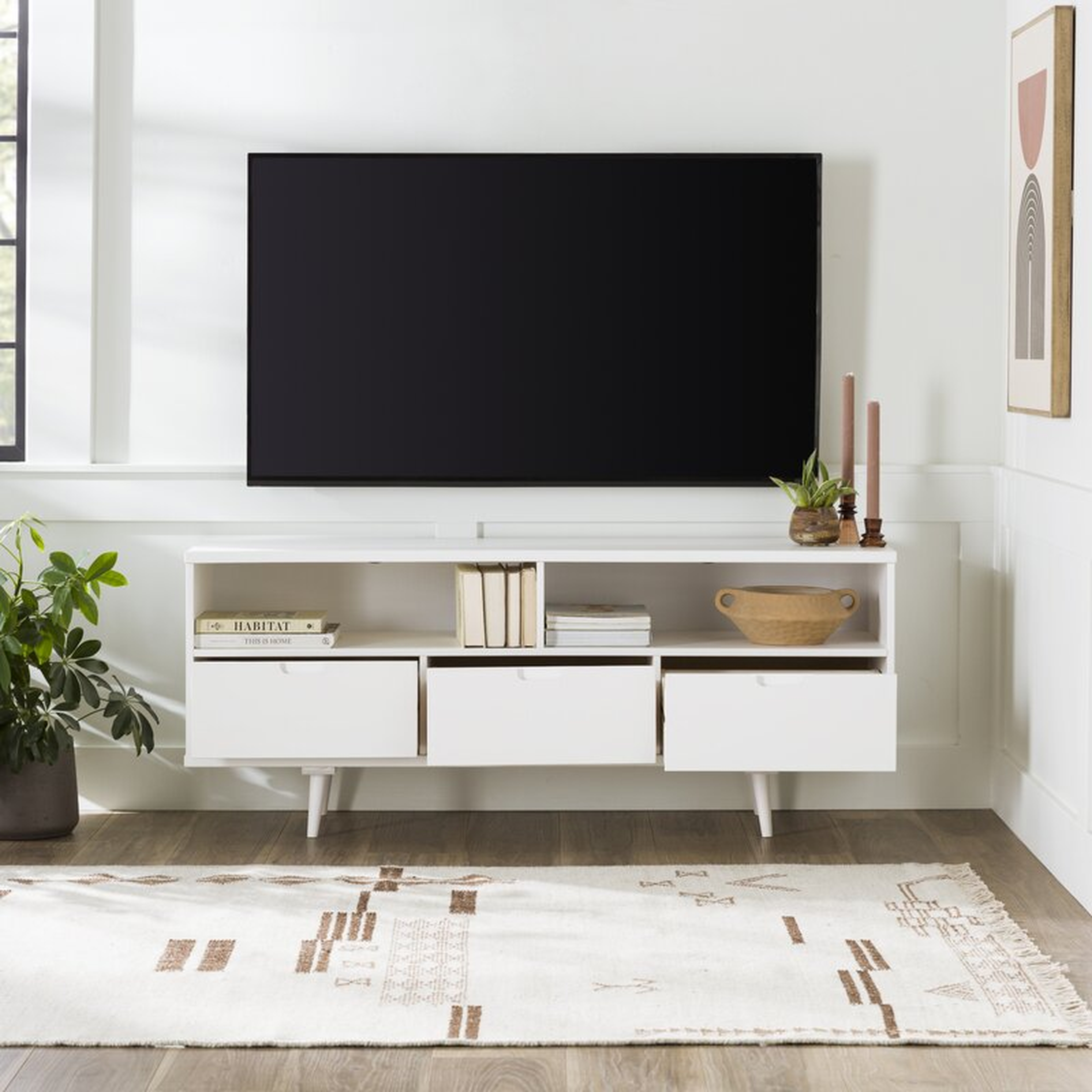 Sadie Solid Wood TV Stand for TVs up to 65", White - Wayfair