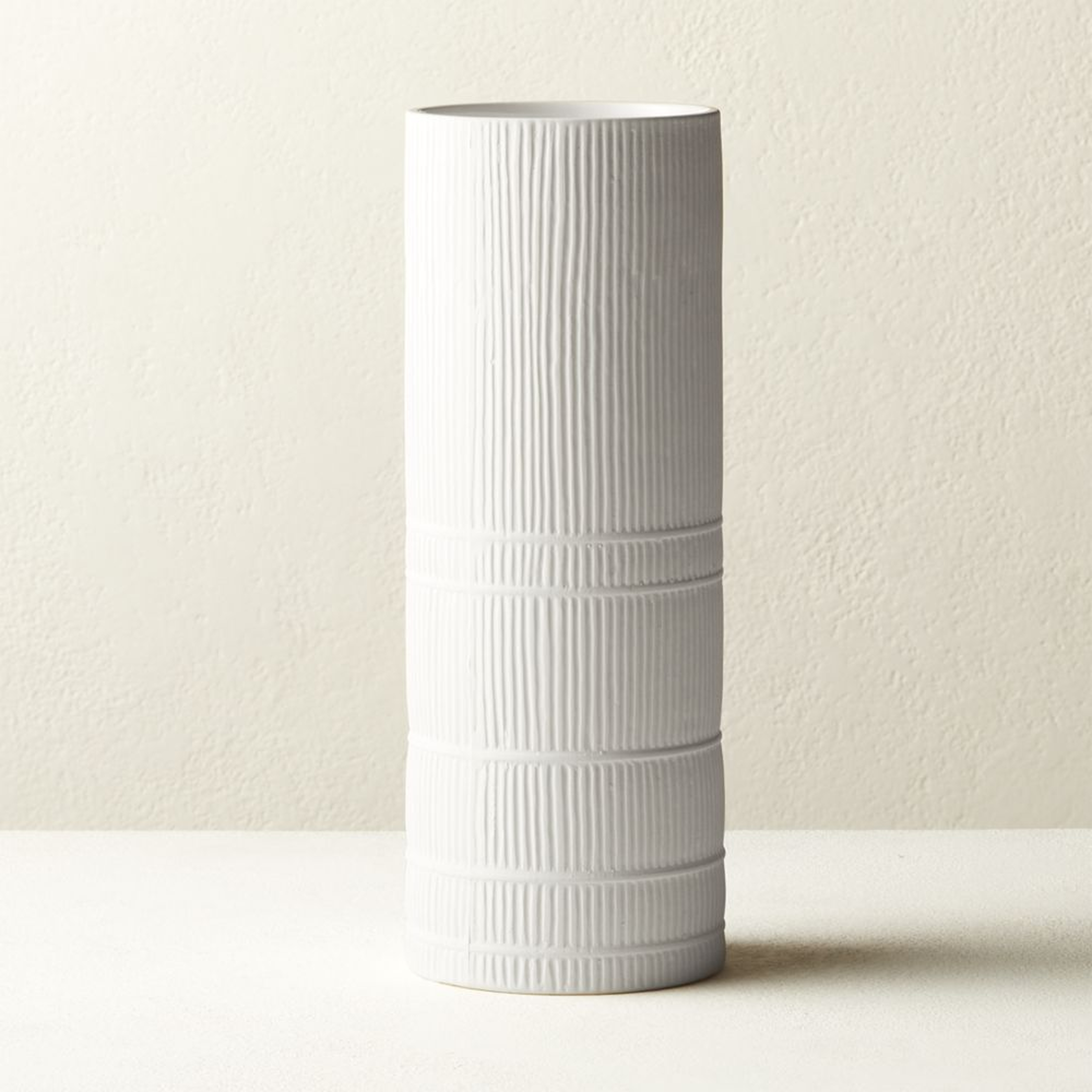 Cinch White Cylinder Vase - CB2