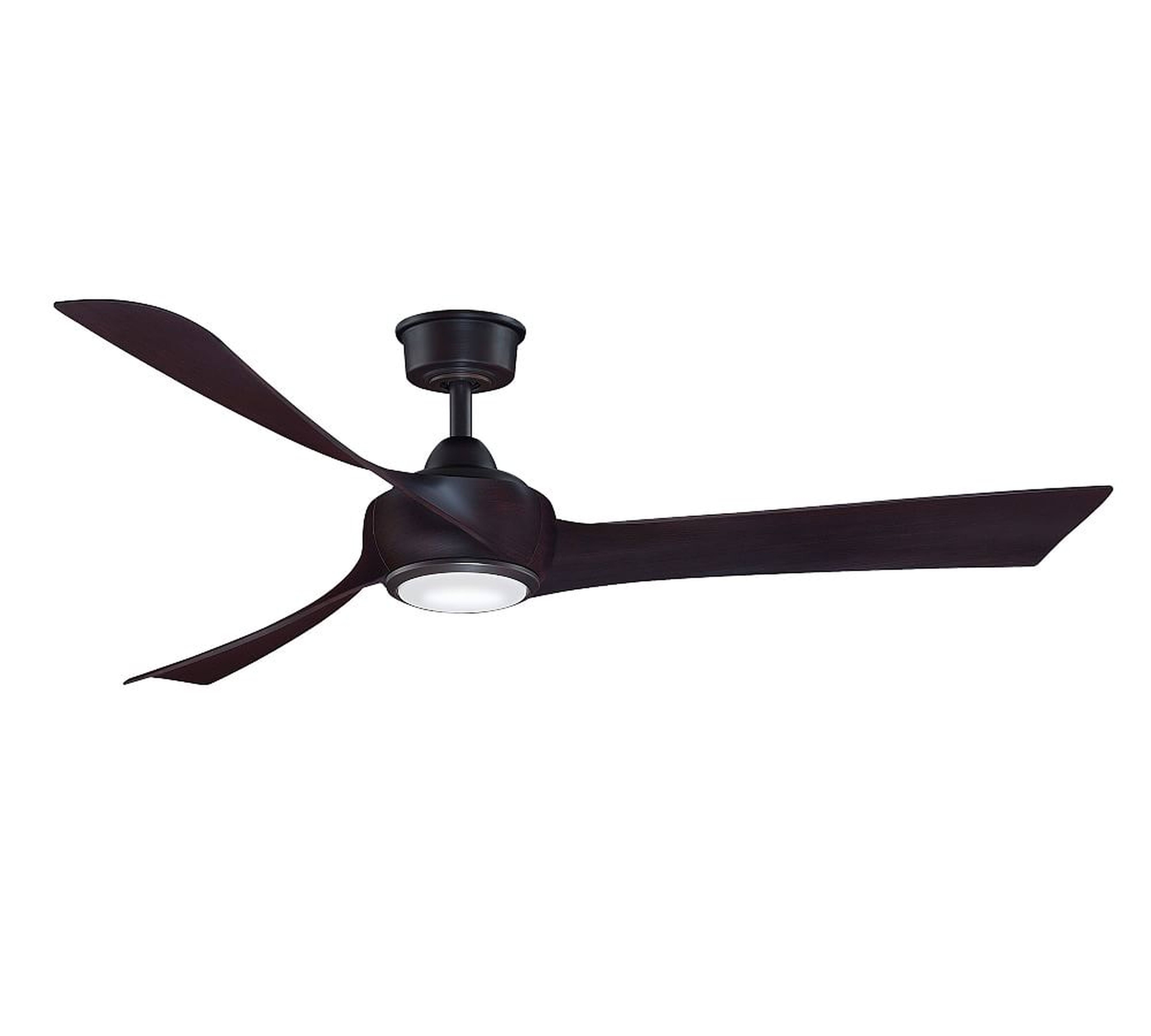 Wrap 60" Indoor/Outdoor Ceiling Fan With Led Light Kit, Dark Bronze With Dark Walnut Blades - Pottery Barn