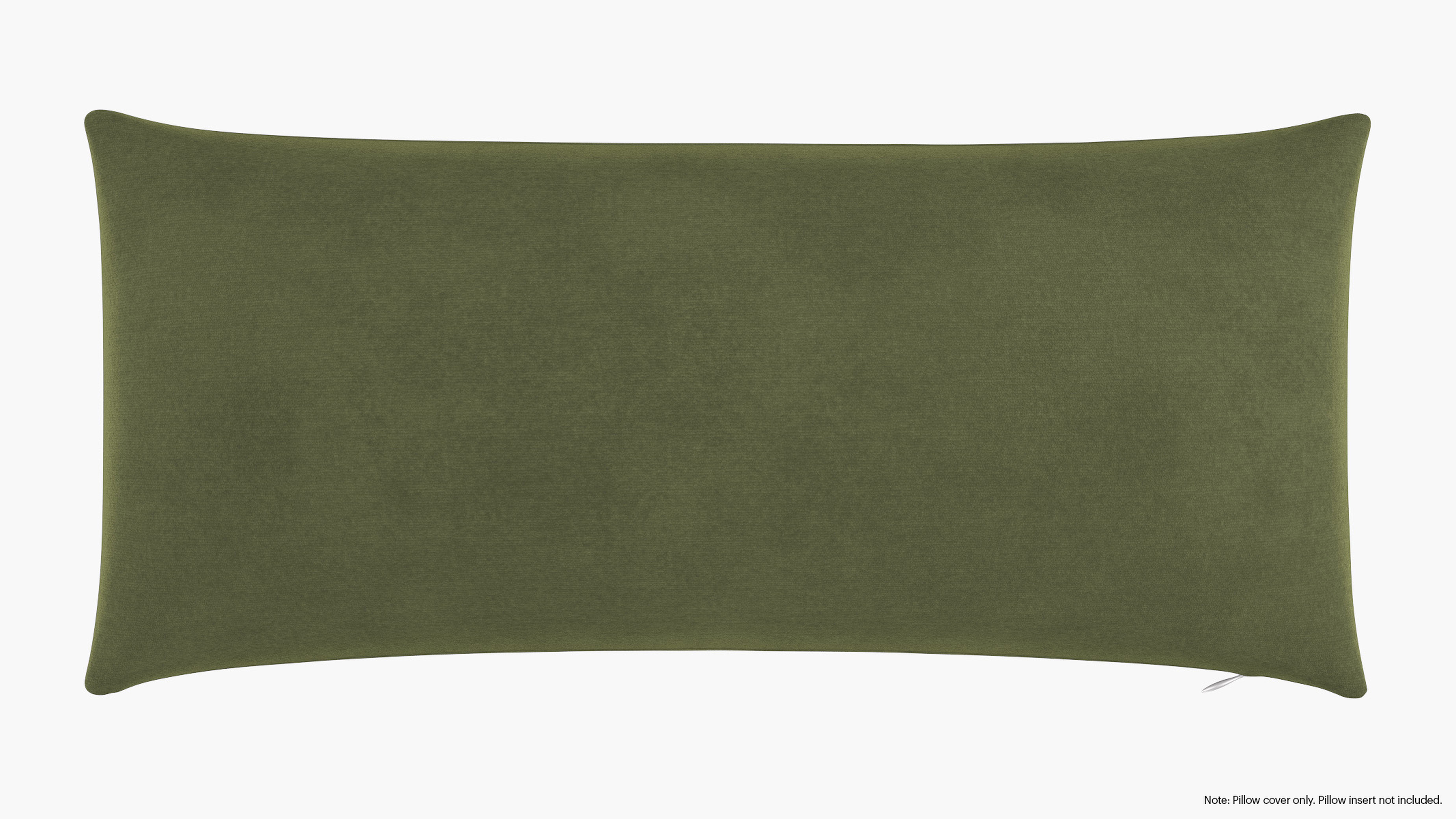 Throw Pillow Cover 14" x 30", Zucchini Luxe Velvet, 14" x 30" - The Inside