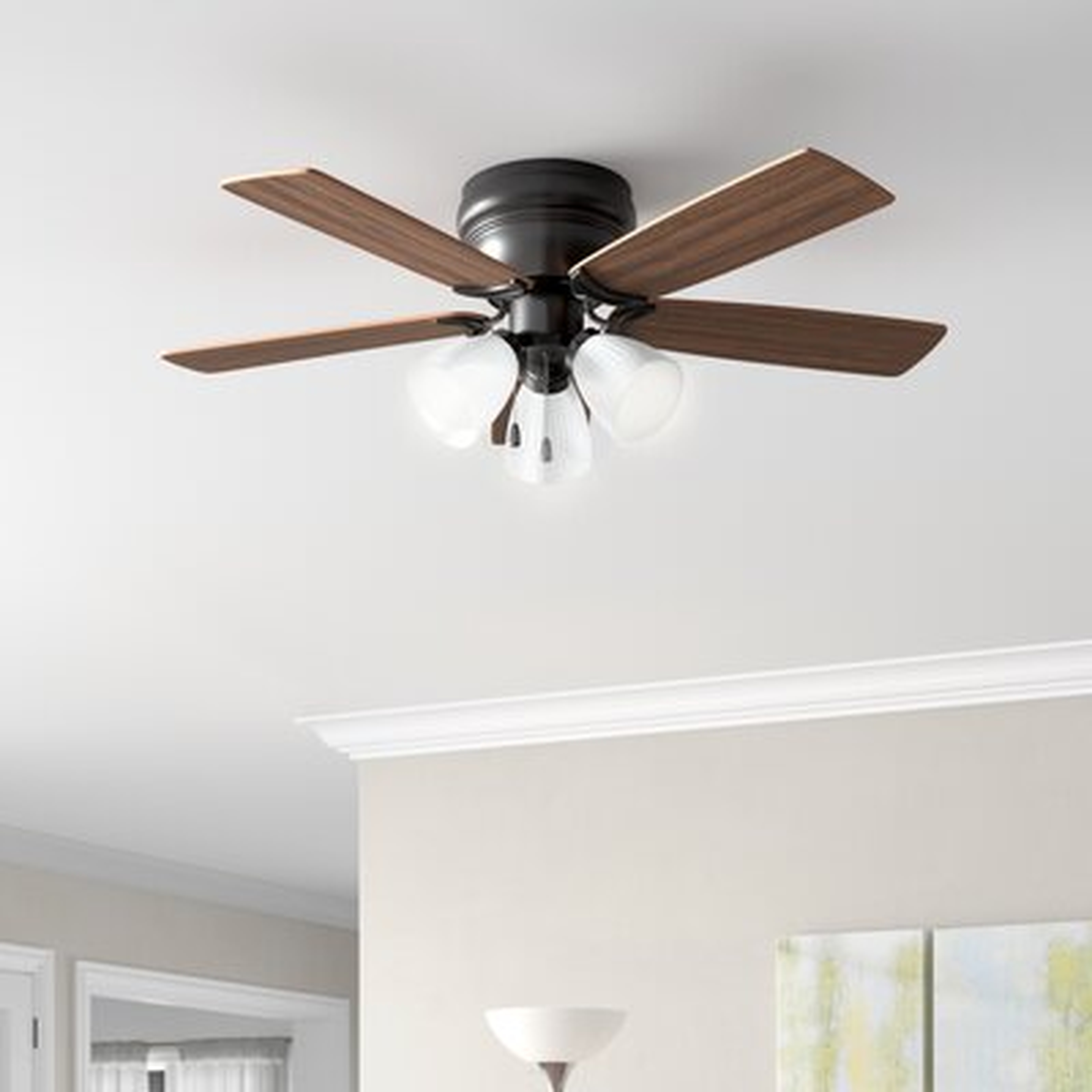 42" 5 - Blade LED Standard Ceiling Fan with Pull Chain and Light Kit Included - Wayfair