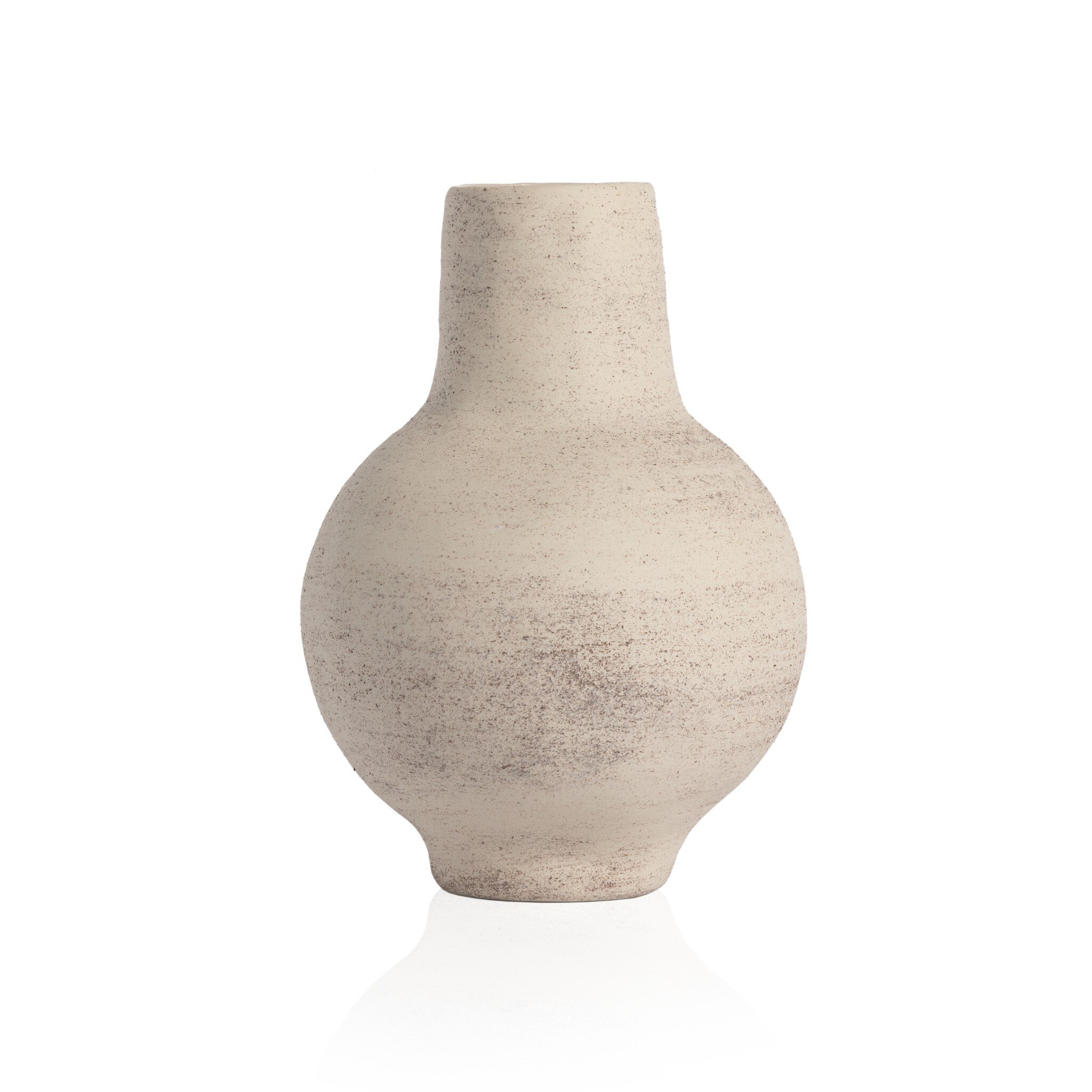 Arid Round Vase - Distressed Cream - Four Hands