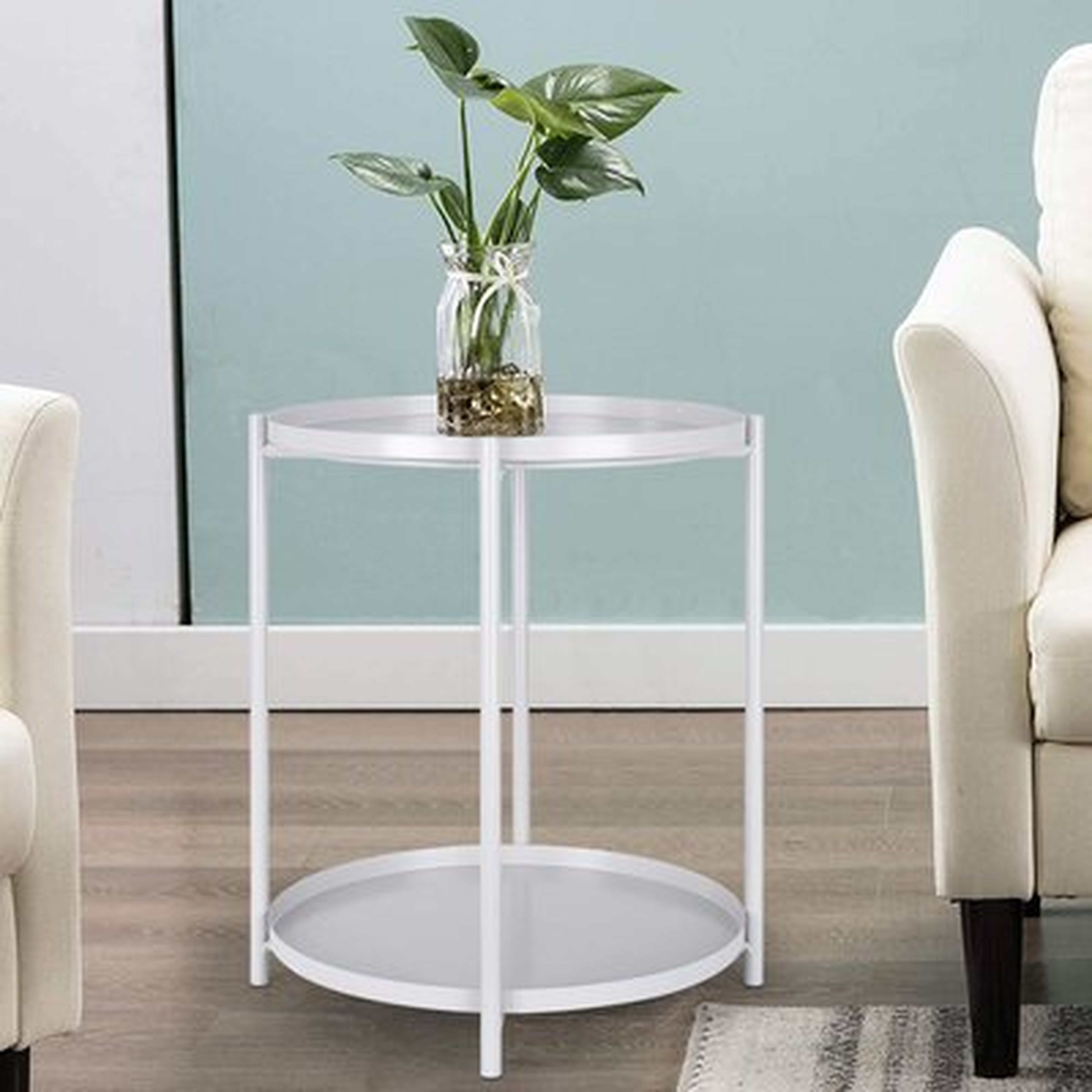 Tray Metal End Table Round Side Tables - Wayfair