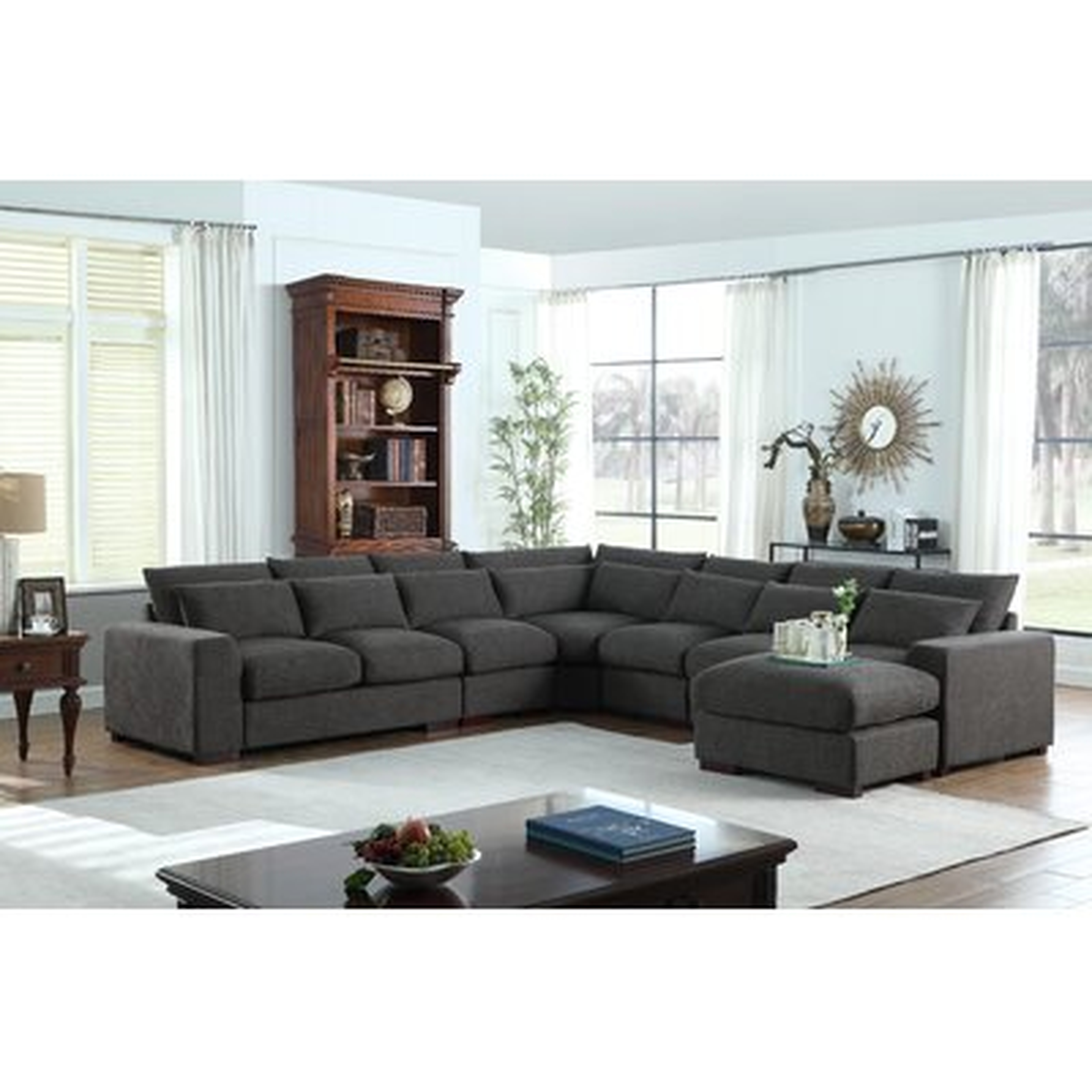 123.24" Wide Left Hand Facing Reclining Seating Component with Ottoman - Wayfair