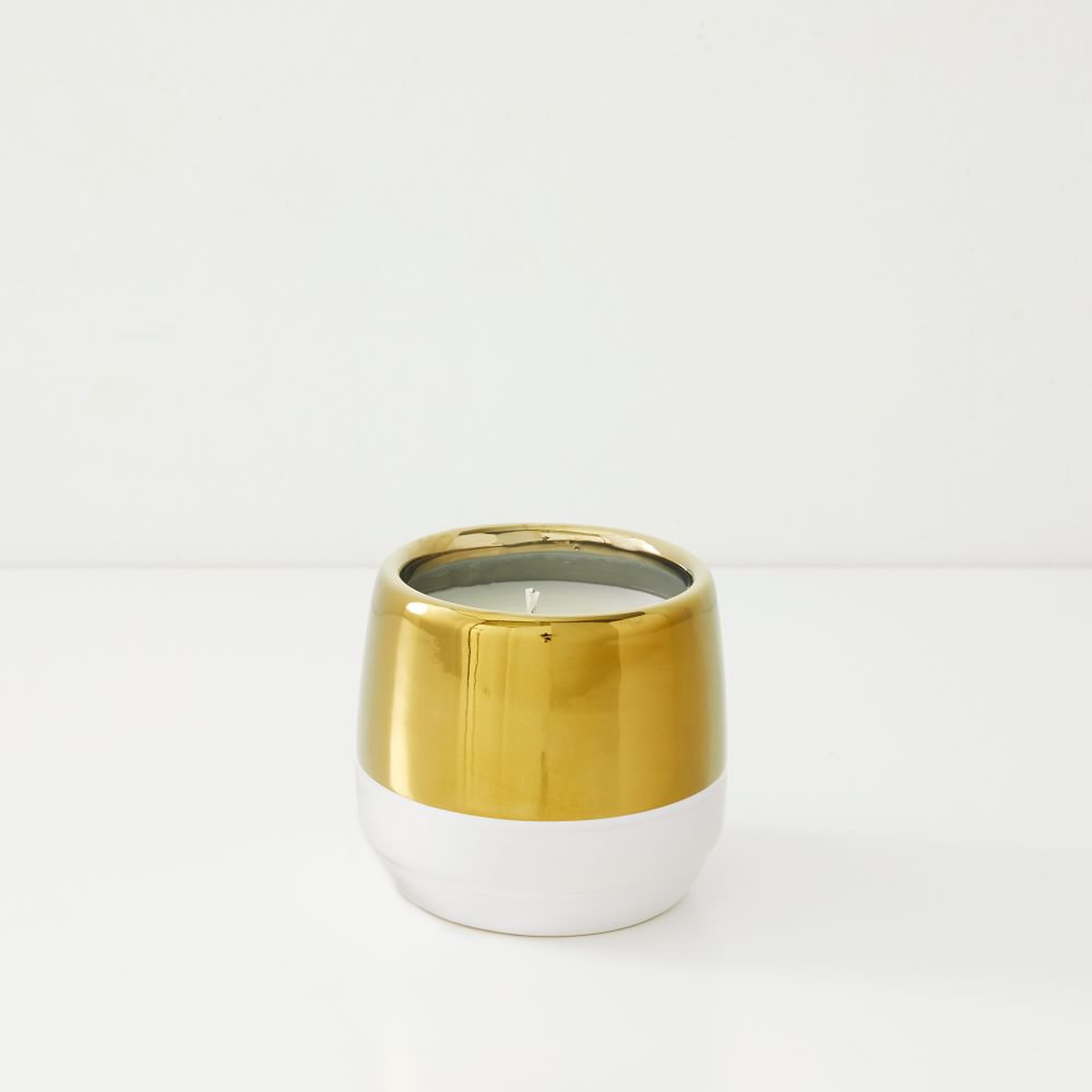 Cement And Metal Candle, Small - West Elm