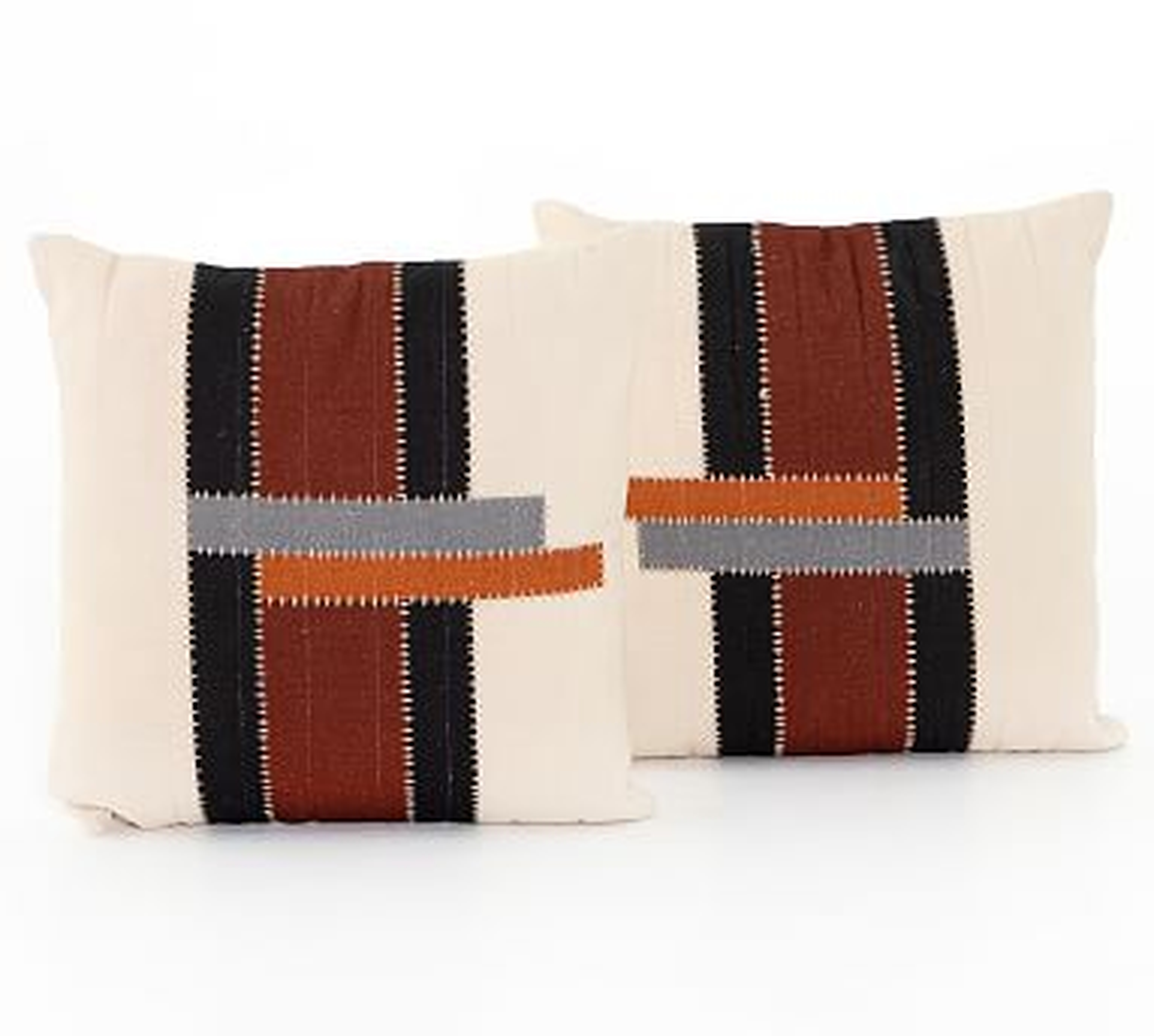Scott Striped Pillow, Set of 2, 20" x 20", Multi - Pottery Barn