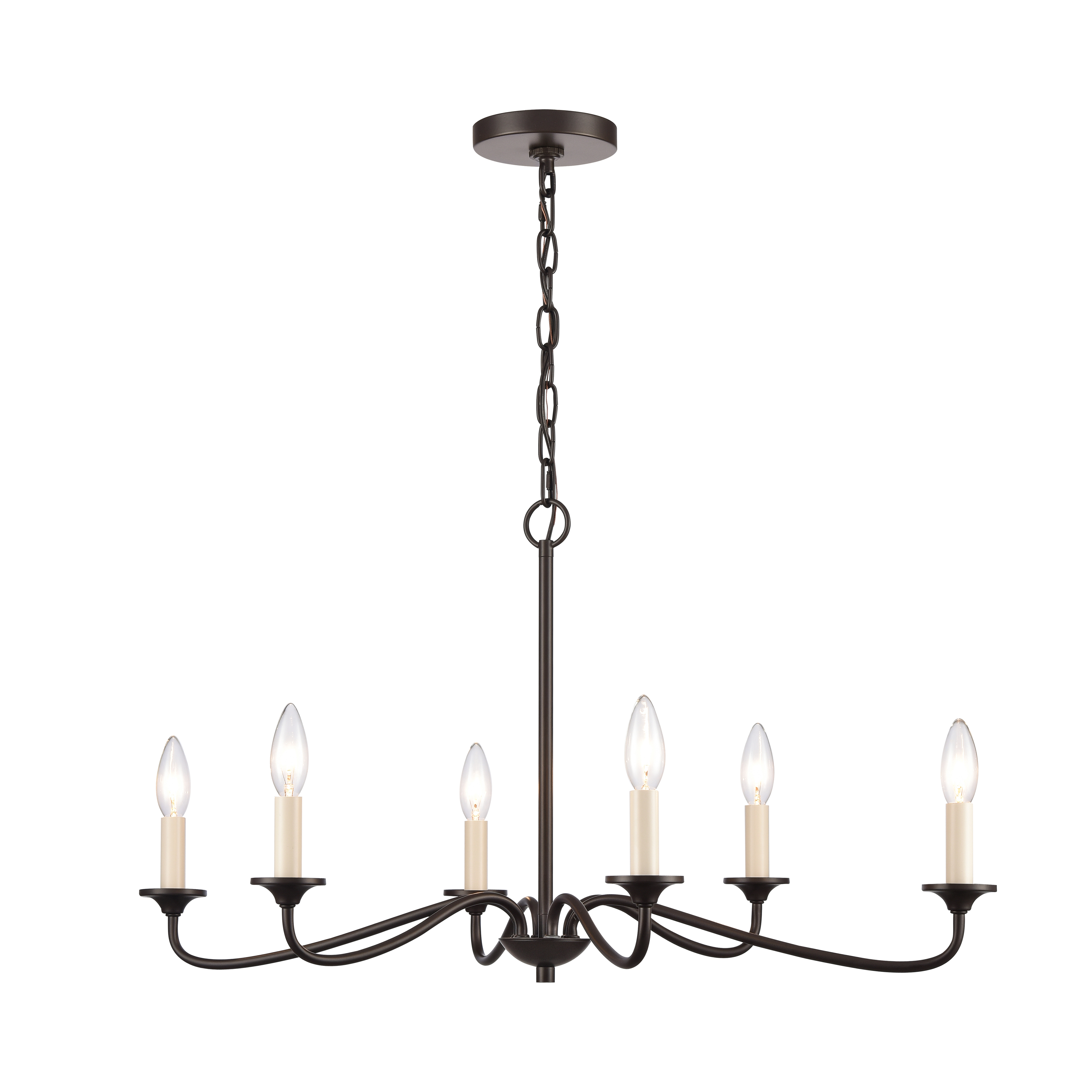 Quinn 30'' Wide 6-Light Chandelier - Old Bronze - Elk Home