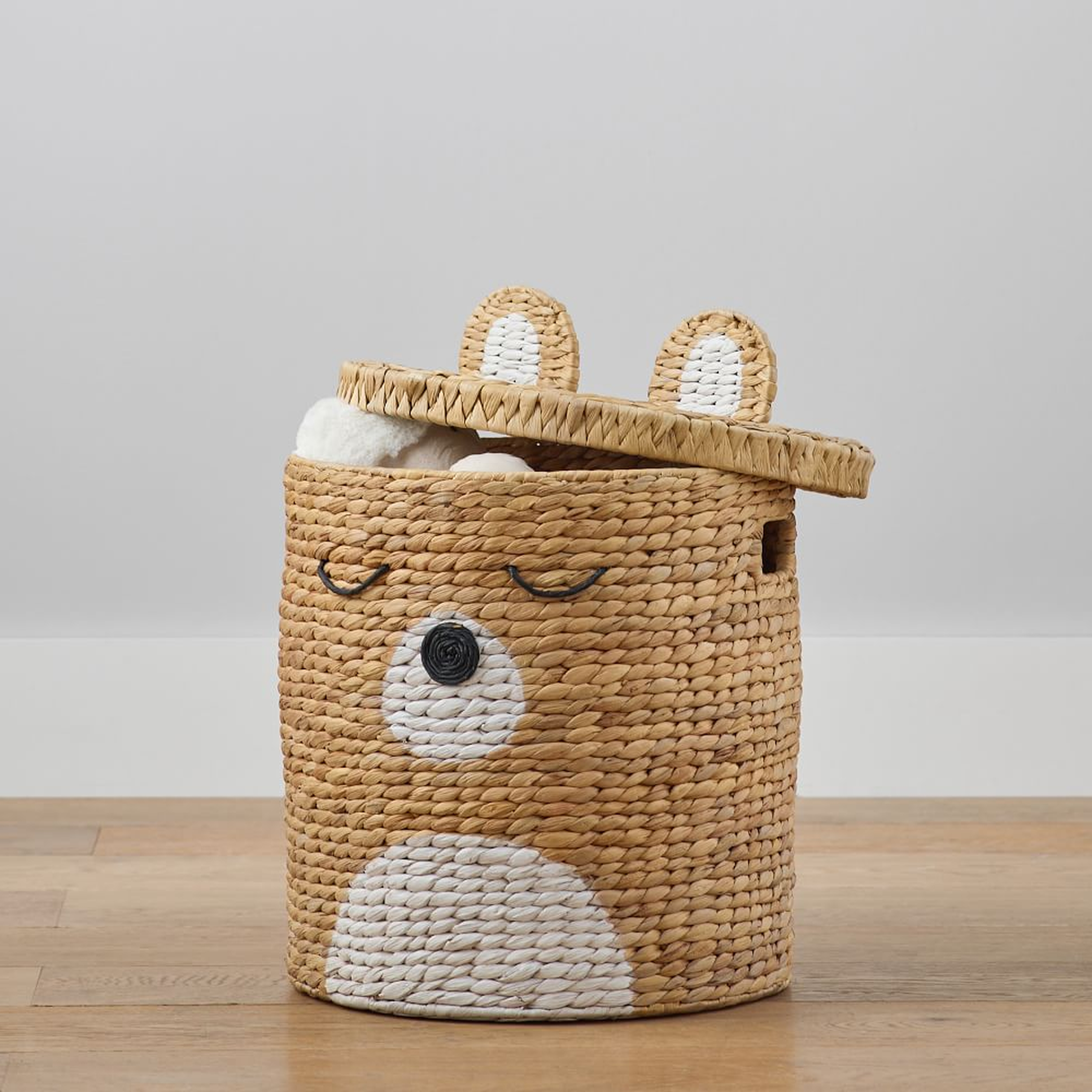 Bear Basket, Natural/White, WE Kids - West Elm