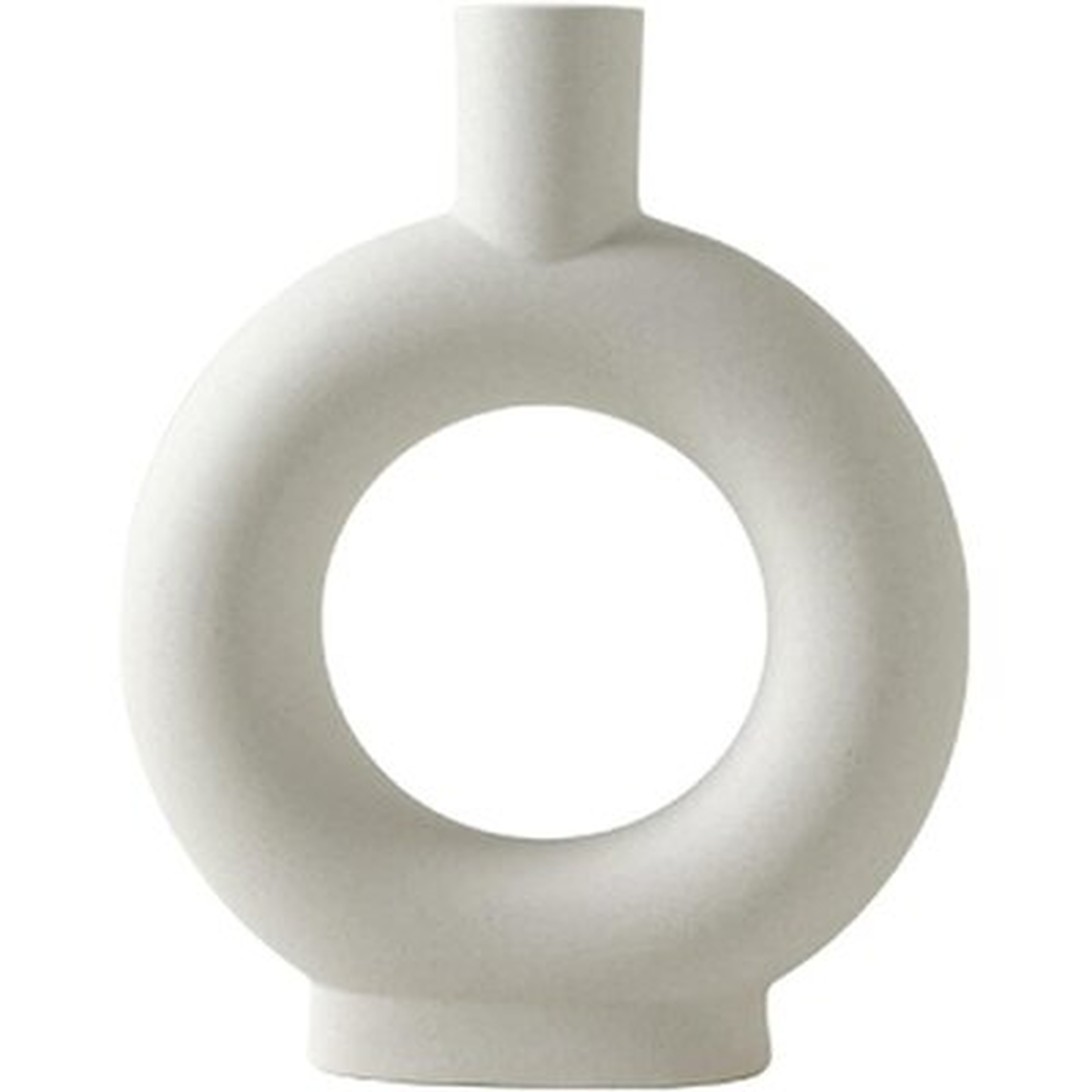 Modern Geometric Ceramic Vase, White - Wayfair