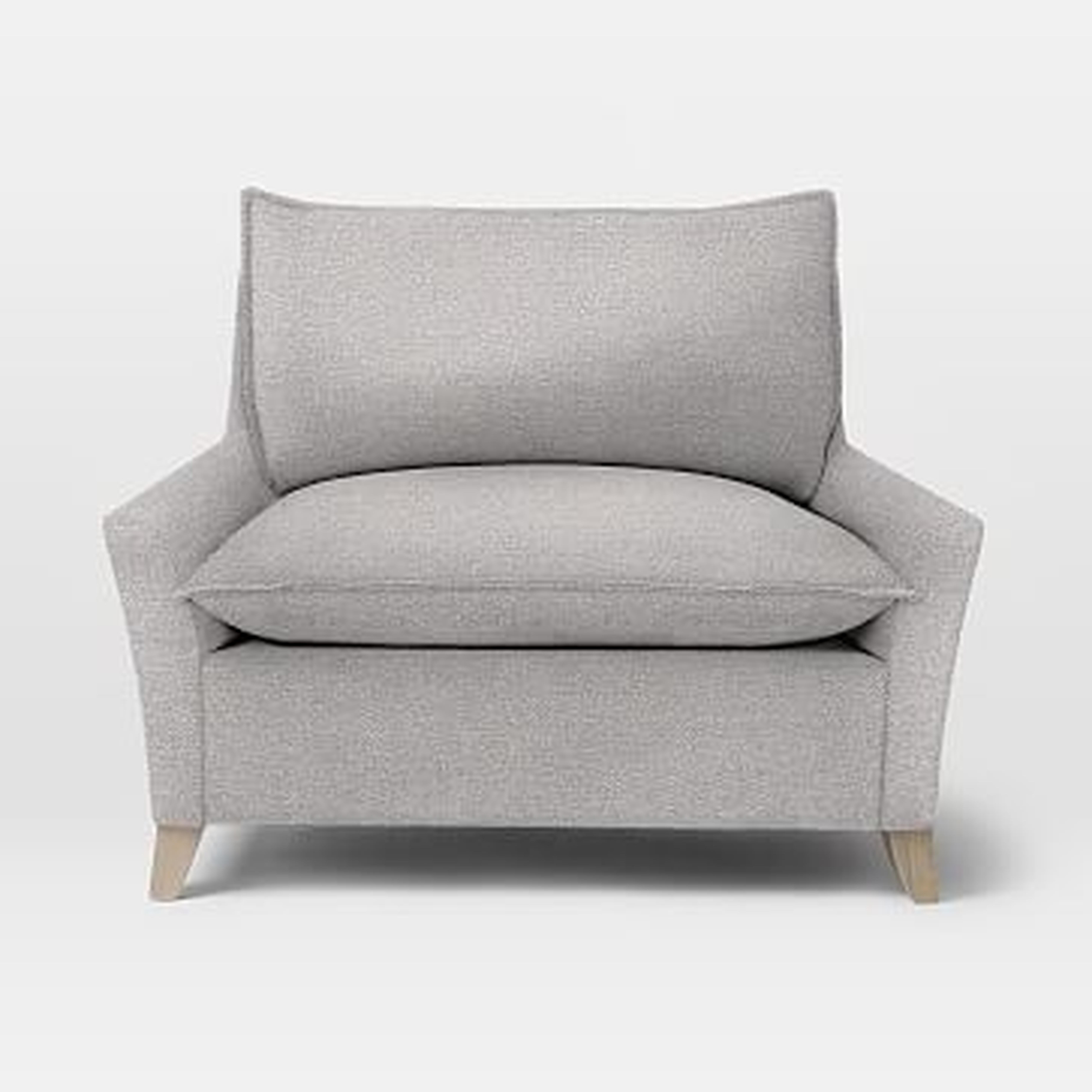 Bliss Down-Filled Chair-and-a-Half, Chenille Tweed, Frost Gray, Ash - West Elm