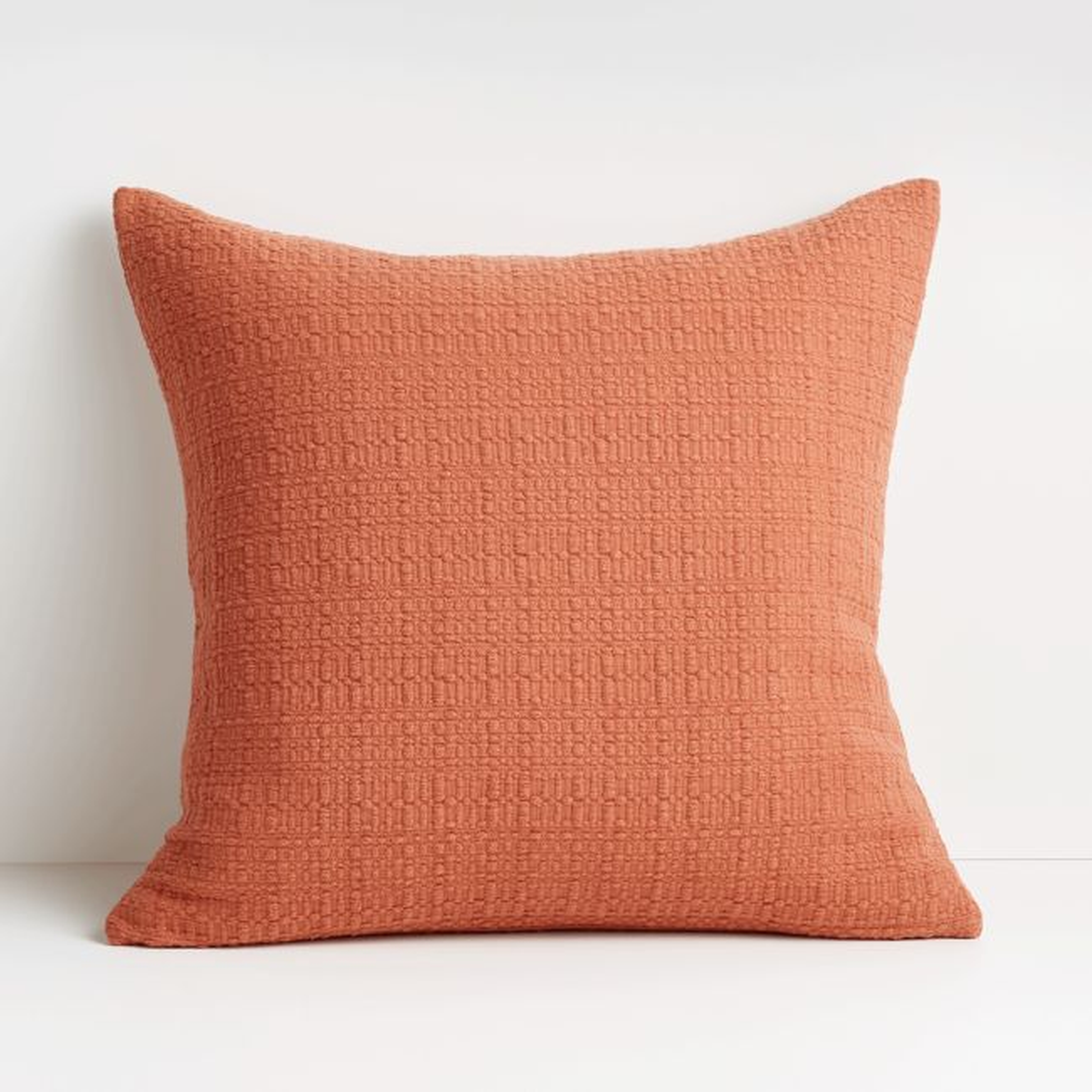 Bari 20" Baked Clay Knitted Pillow with Feather-Down Insert - Crate and Barrel