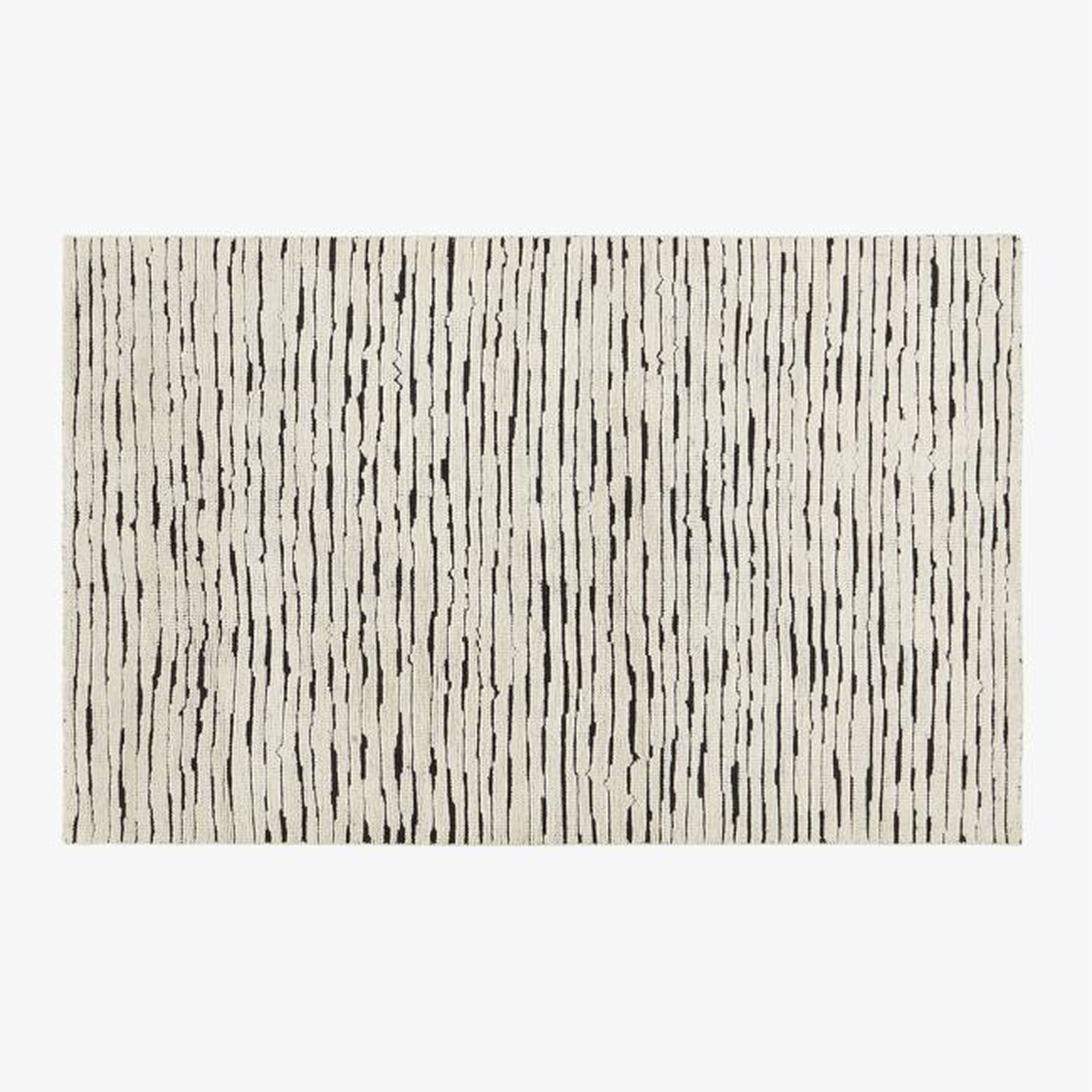 Levit Hand-Knotted Black and White New Zealand Wool Area Rug 5'x8' - CB2