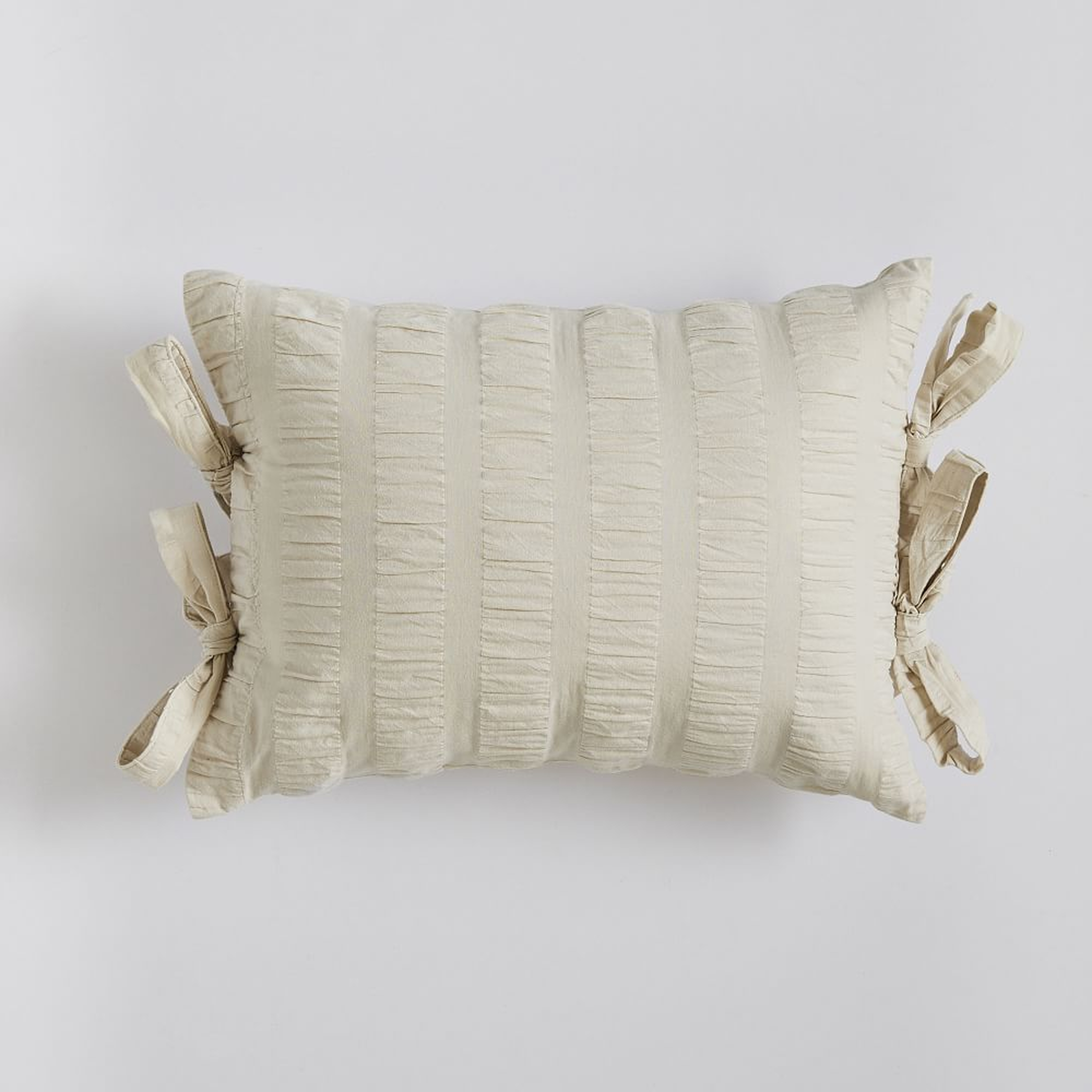 Seersucker Lumbar Pillow, 12x16, Oat - Pottery Barn Teen