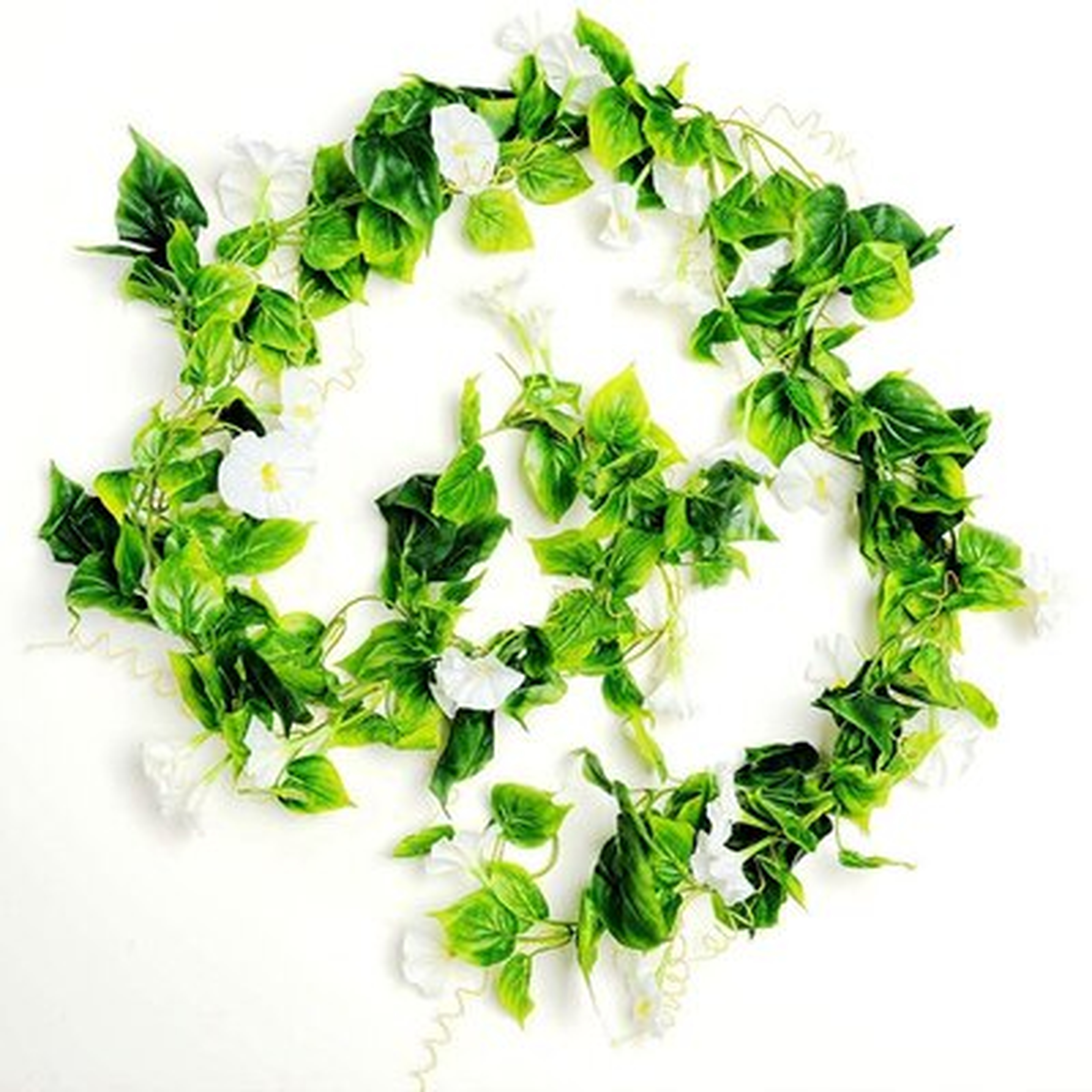 90 Inch Artificial Vines Morning Glory Flowers Hanging Plants Fake Greenery Leaves Garden Wedding Fence Decor White - Wayfair