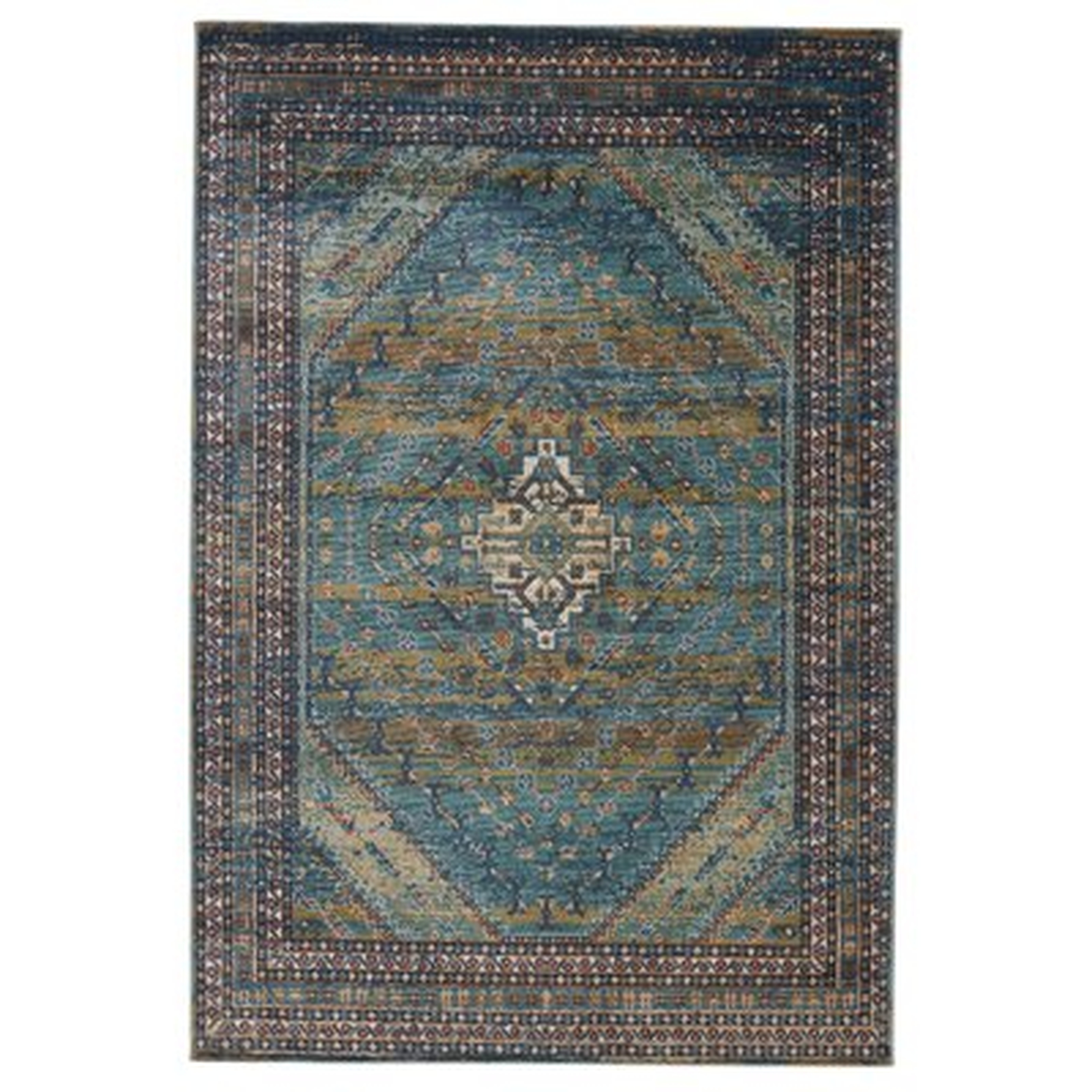 Zythum Oriental Blue/Green Area Rug - Wayfair