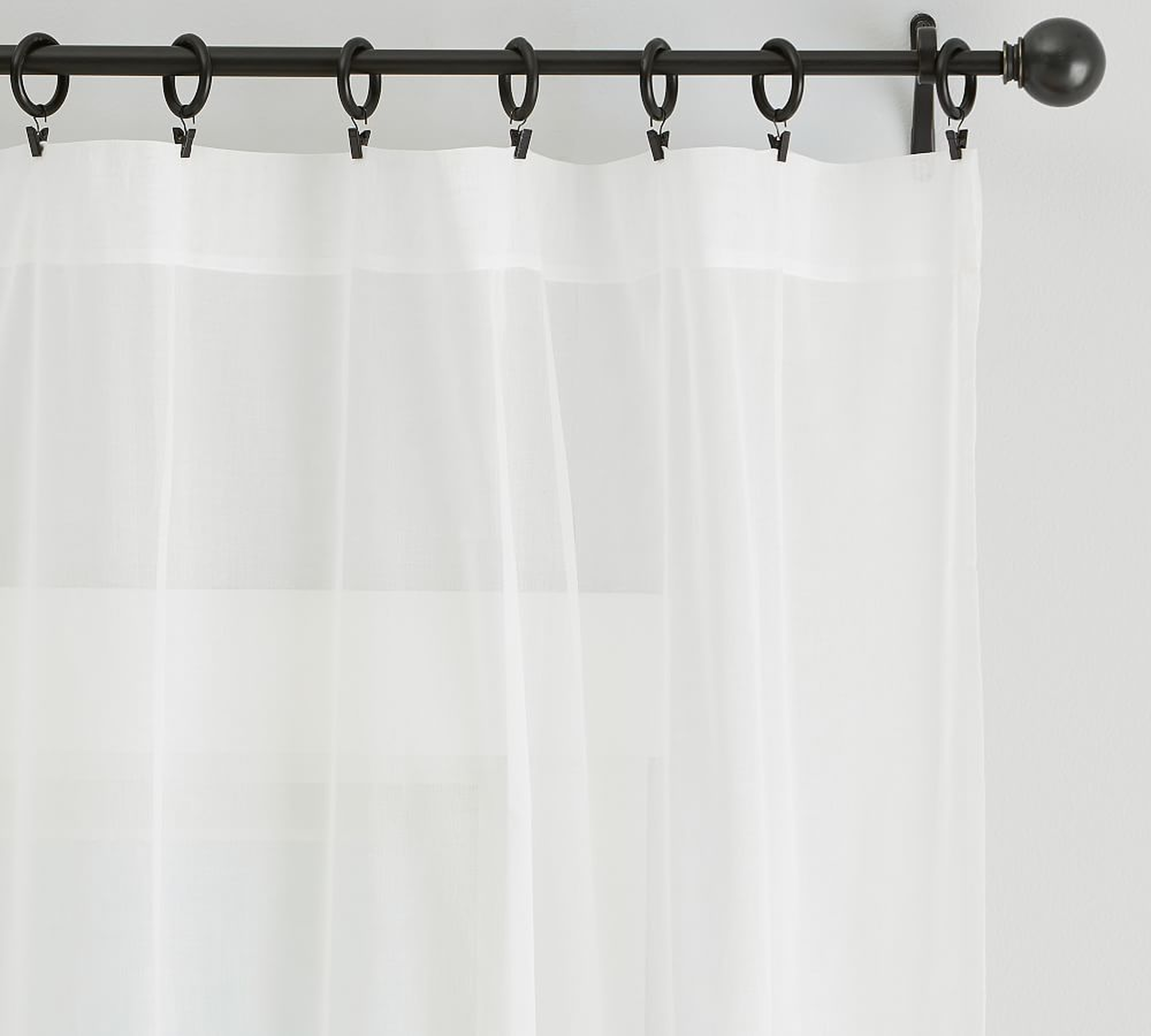 Classic Voile Sheer Curtain, Set of 2, 96", White - Pottery Barn