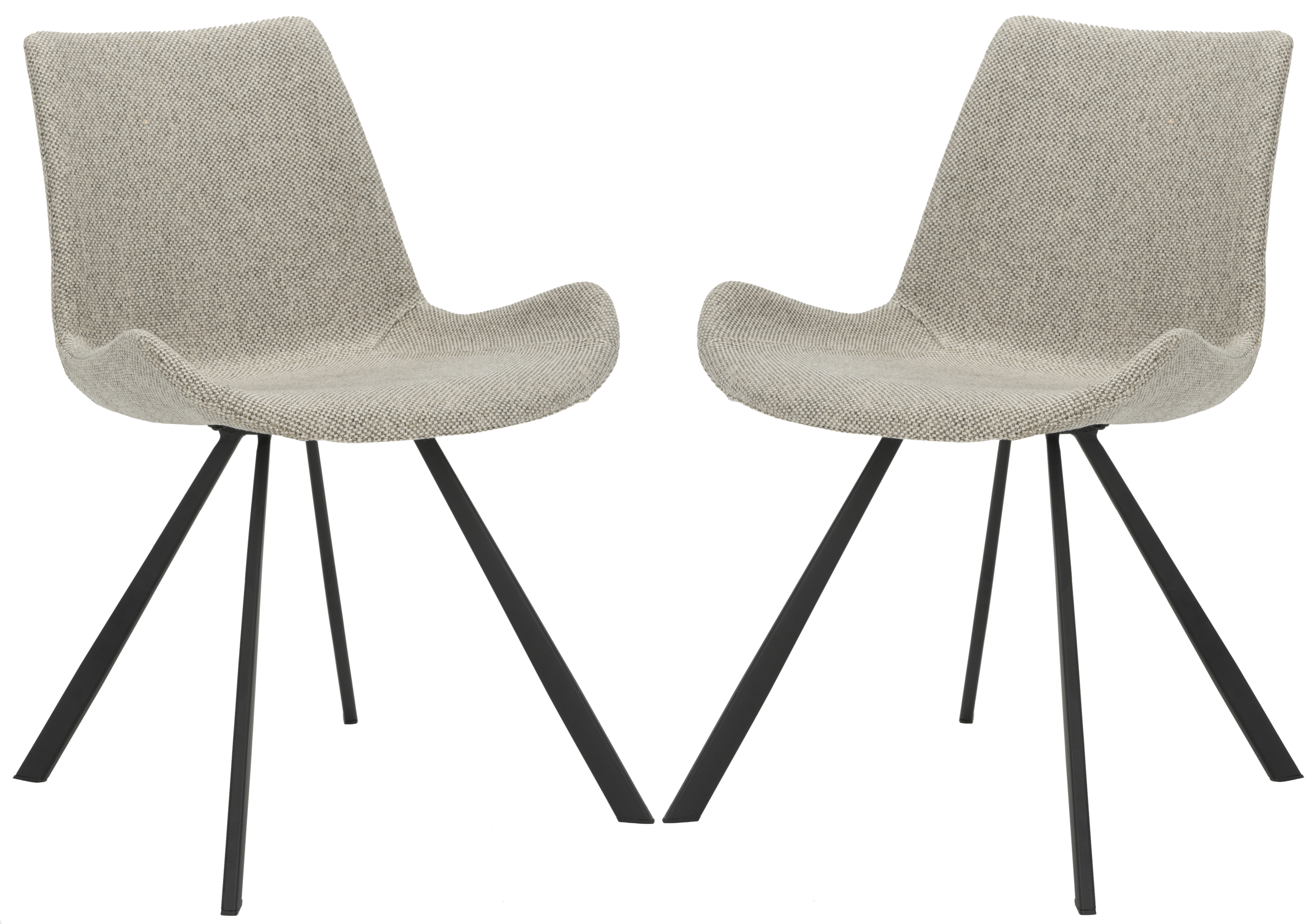 Terra Midcentury Modern Dining Chair (Set of 2) - Light Grey/Black - Arlo Home - Arlo Home