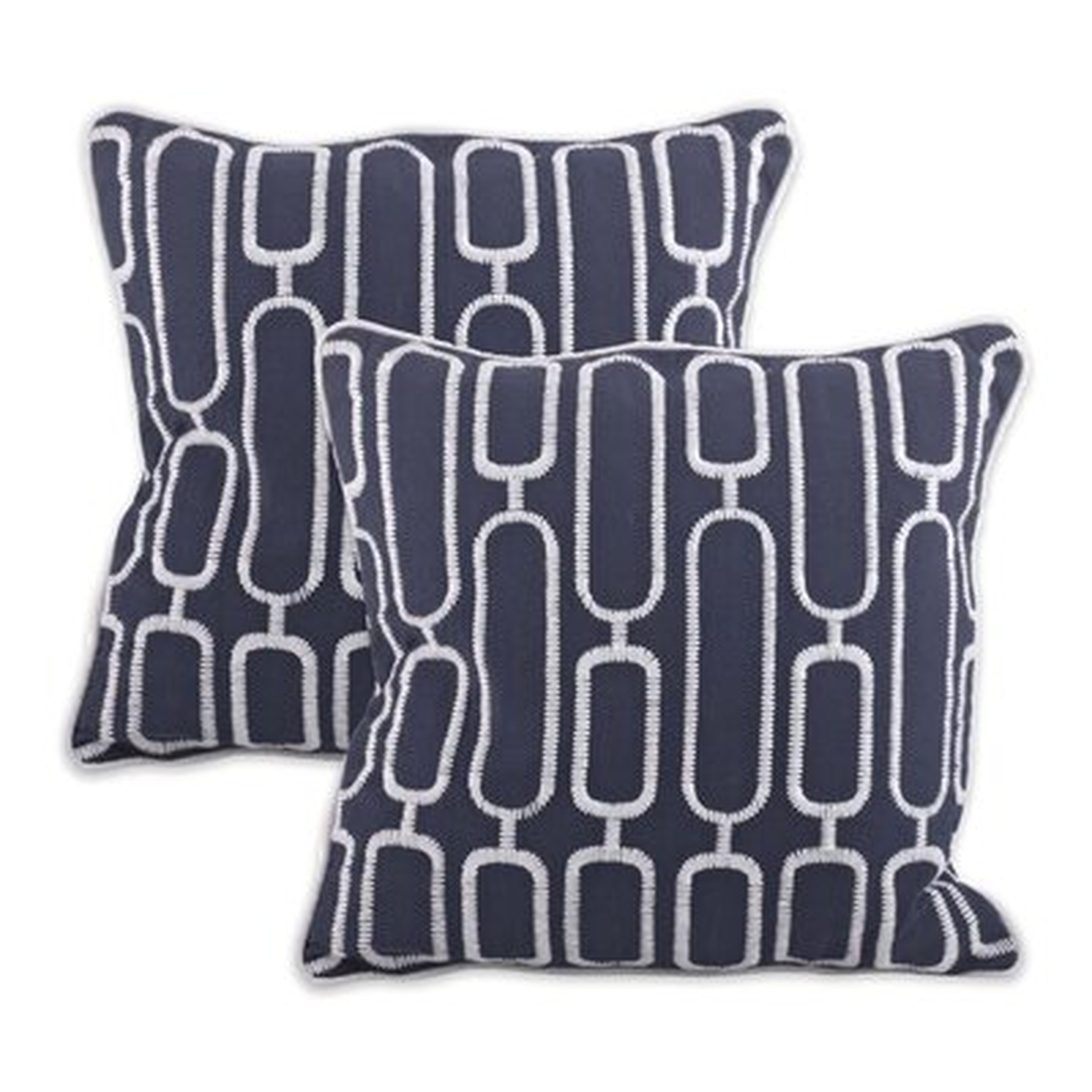 Embroidered Chain Design Throw Pillow Cover (Set Of 2) - Wayfair