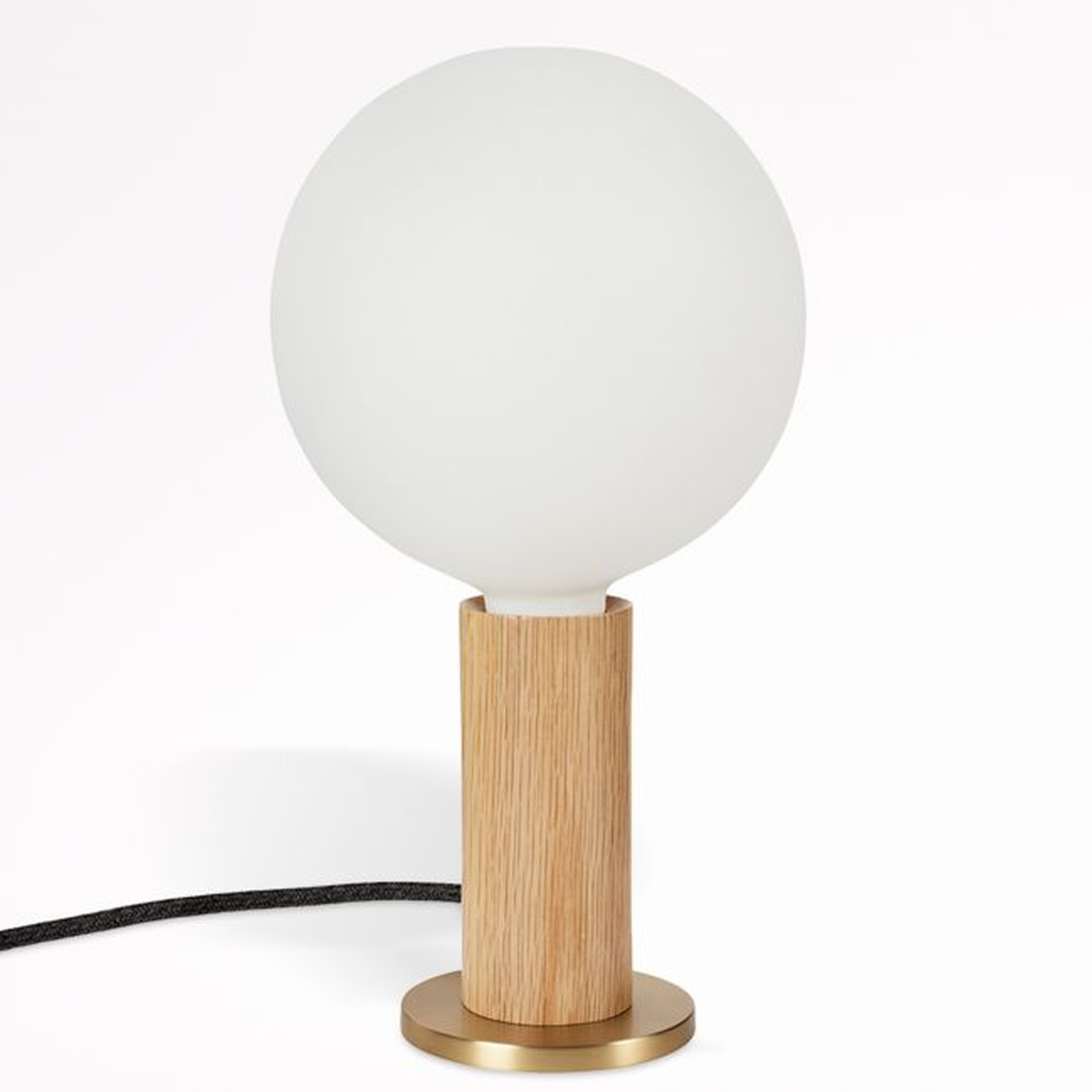 Tala Oak Table Lamp with Sphere IV Bulb - Crate and Barrel
