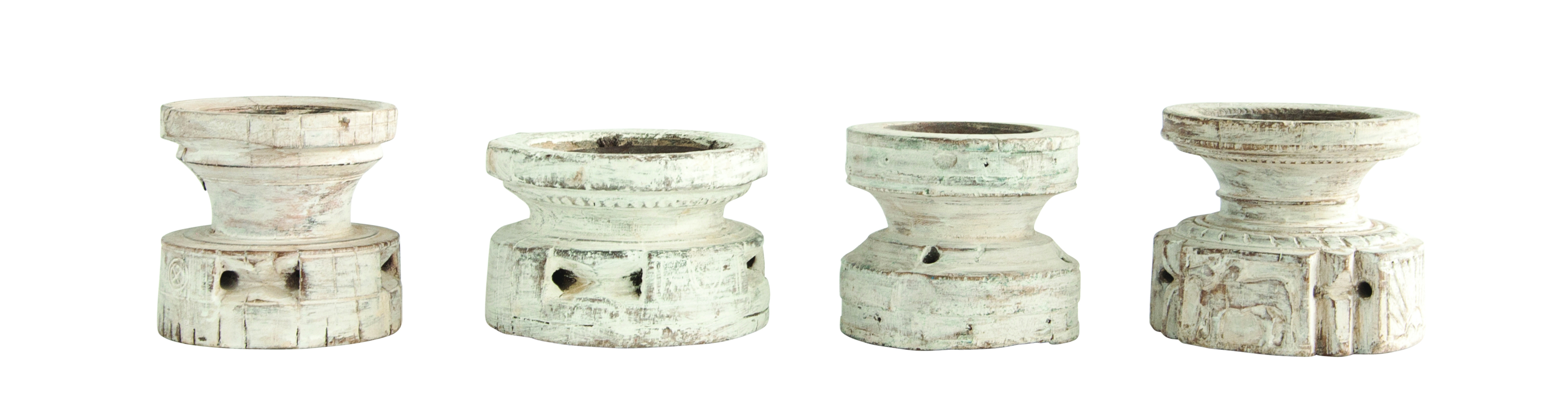 Found Wood Pillar Candleholder (Each one will vary) - Nomad Home