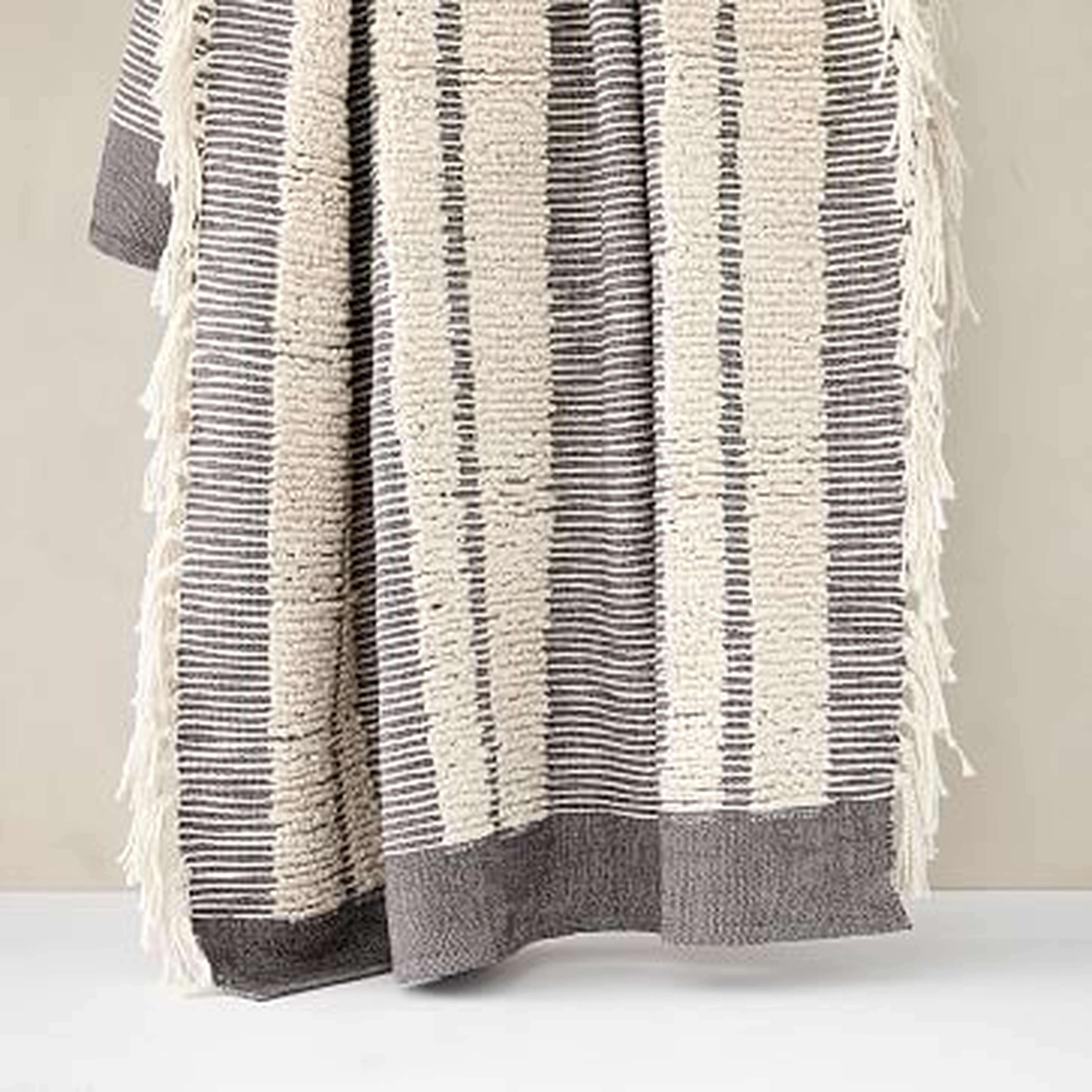 Tufted Lines Throw, 50"x60", Pewter - West Elm