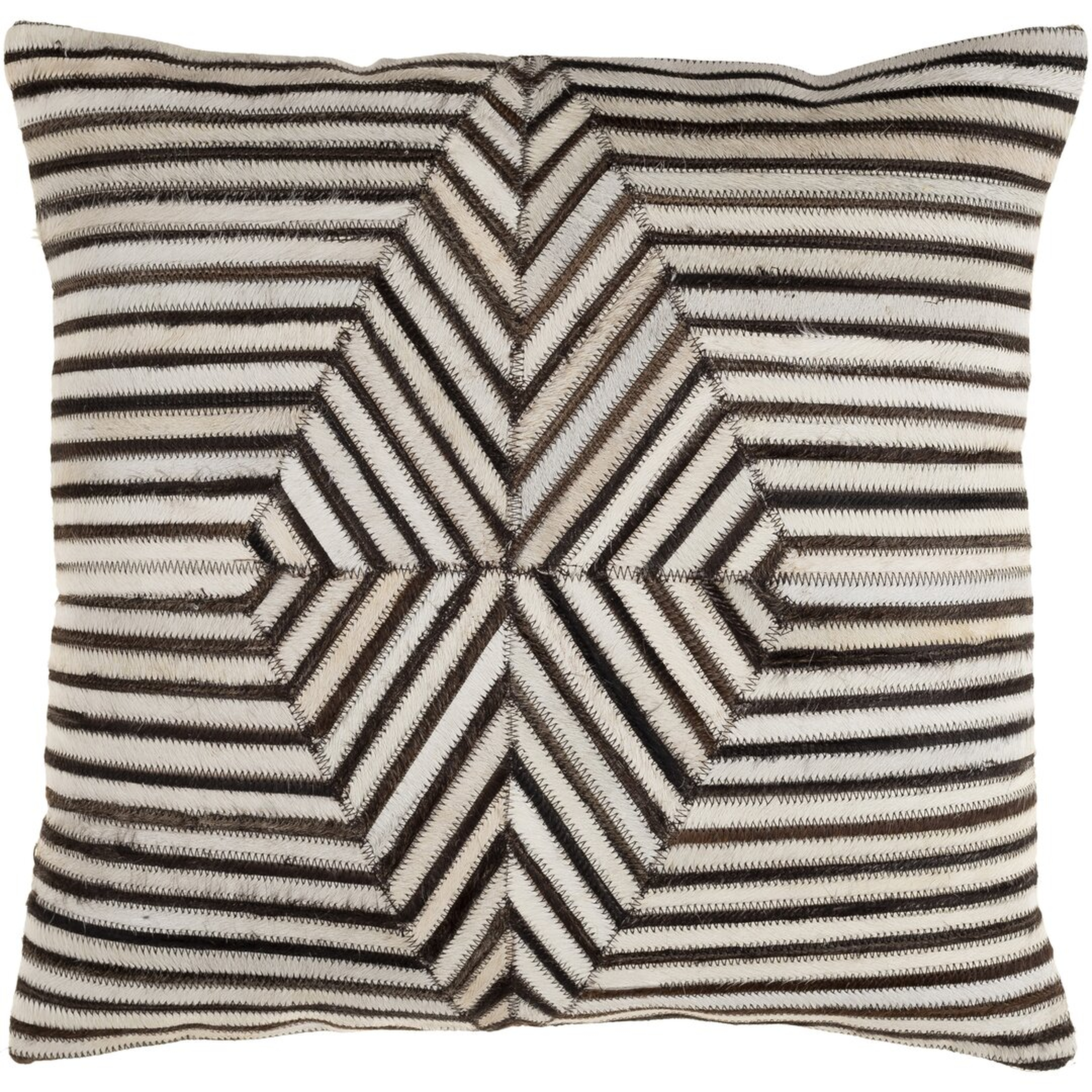 "Surya Howser Square Leather Pillow Cover" - Perigold