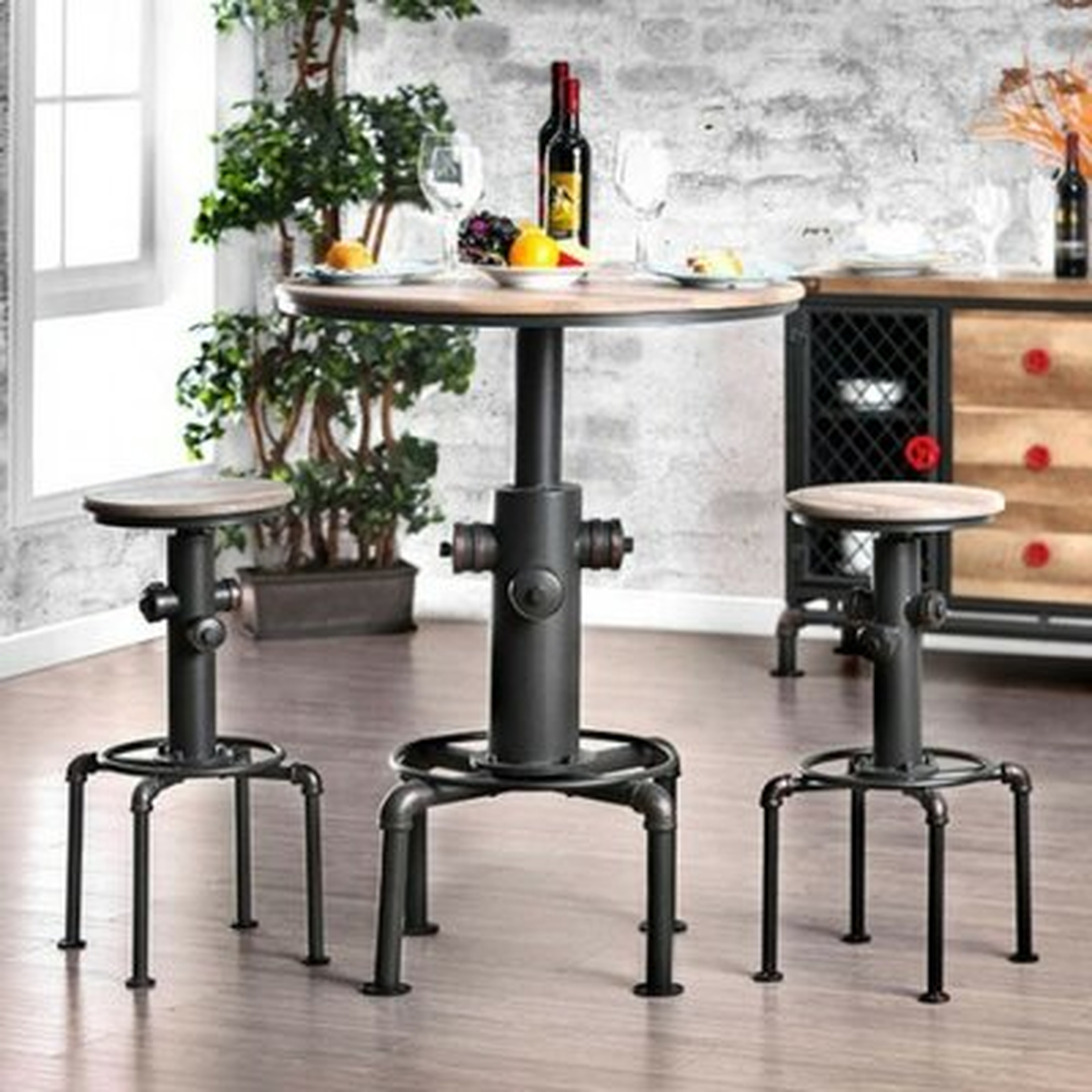 Mildred Industrial Solid Wood Dining Table Seats 4, 30"D - Wayfair