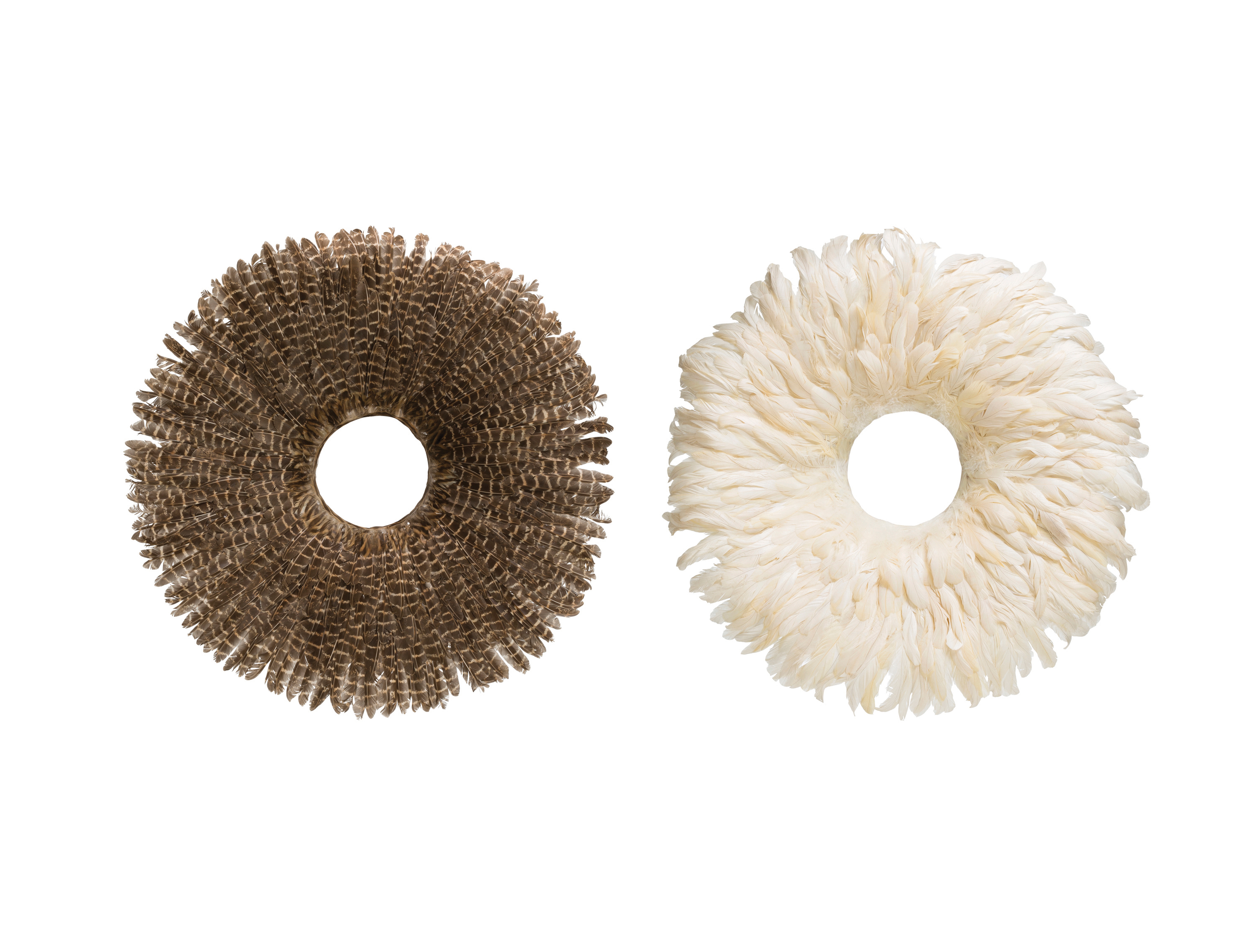Round Feather & Bamboo Wall Decor (Set of 2 Colors) - Nomad Home