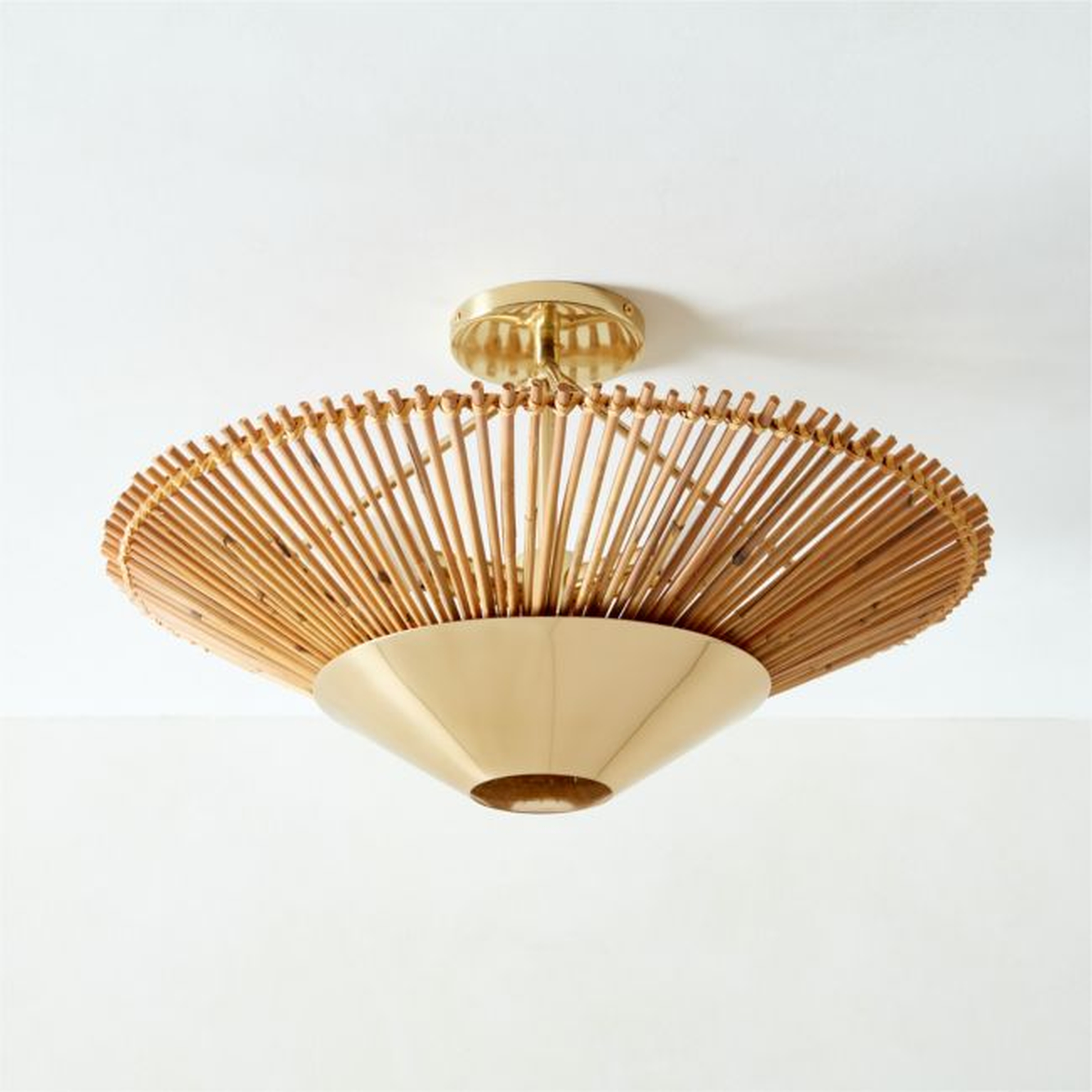 Copa Tiered Natural Rattan Flush Mount Light - CB2